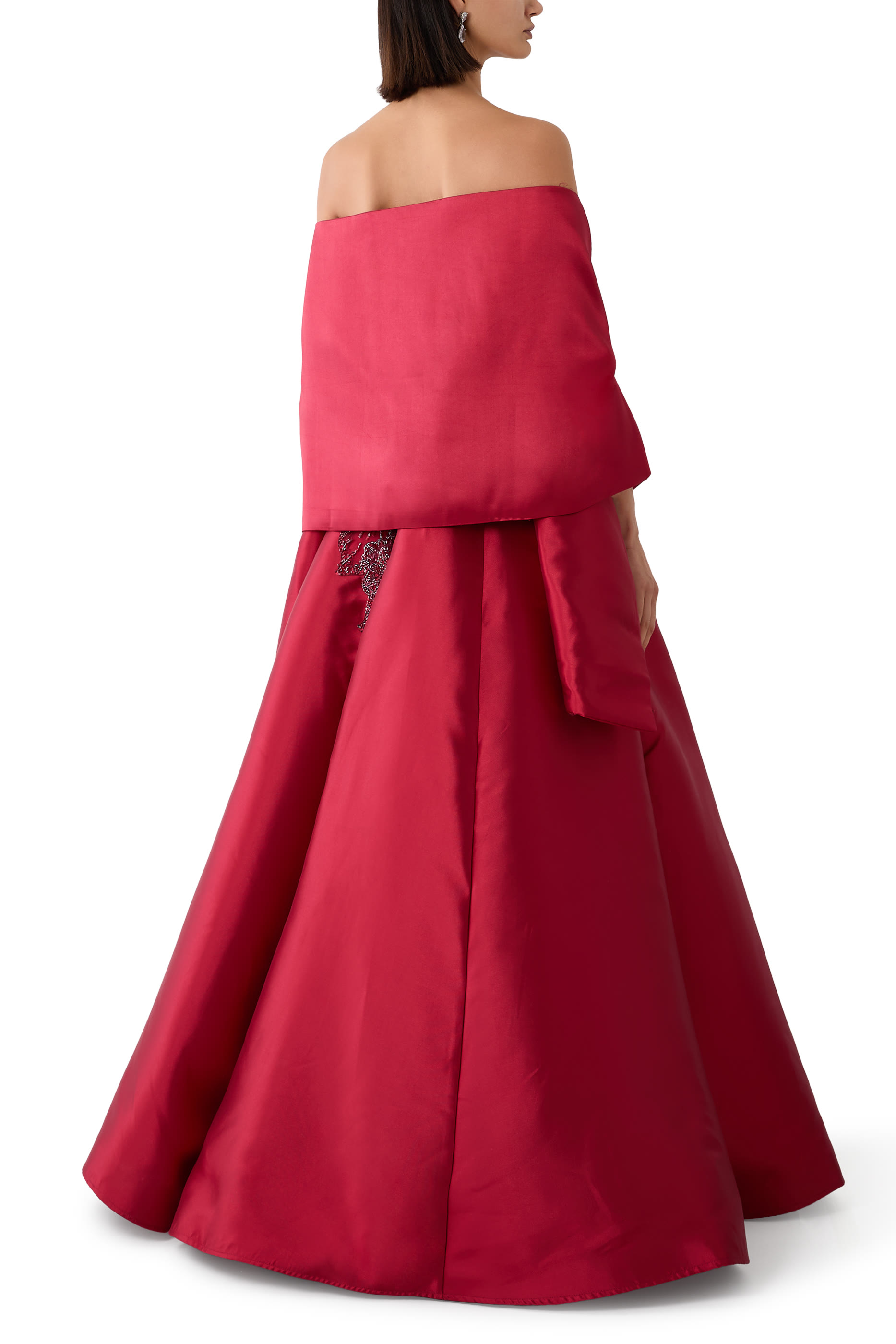 Strapless Floral Appliqué Ball Gown