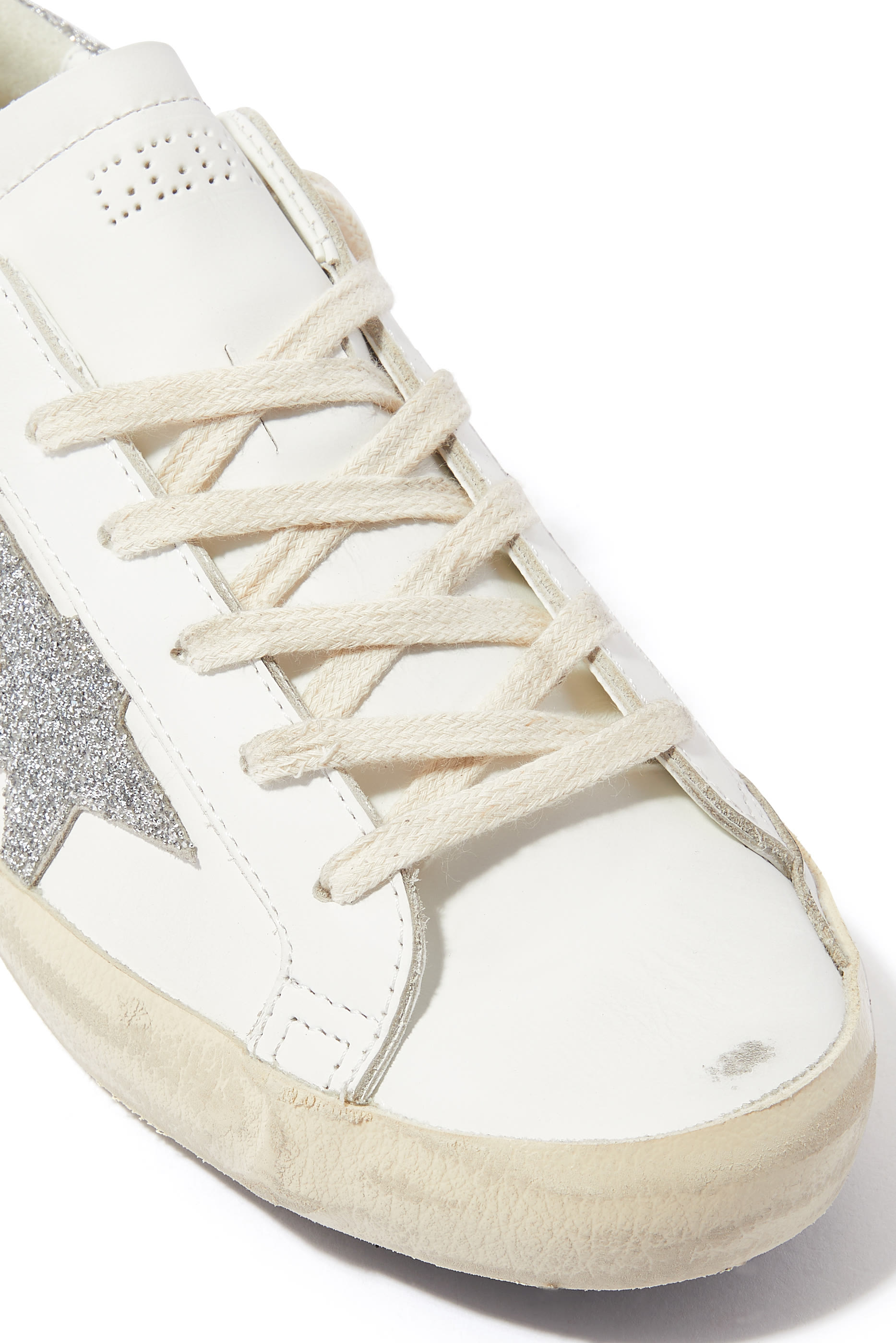 Super-Star Leather Sneakers with Swarovski Crystals