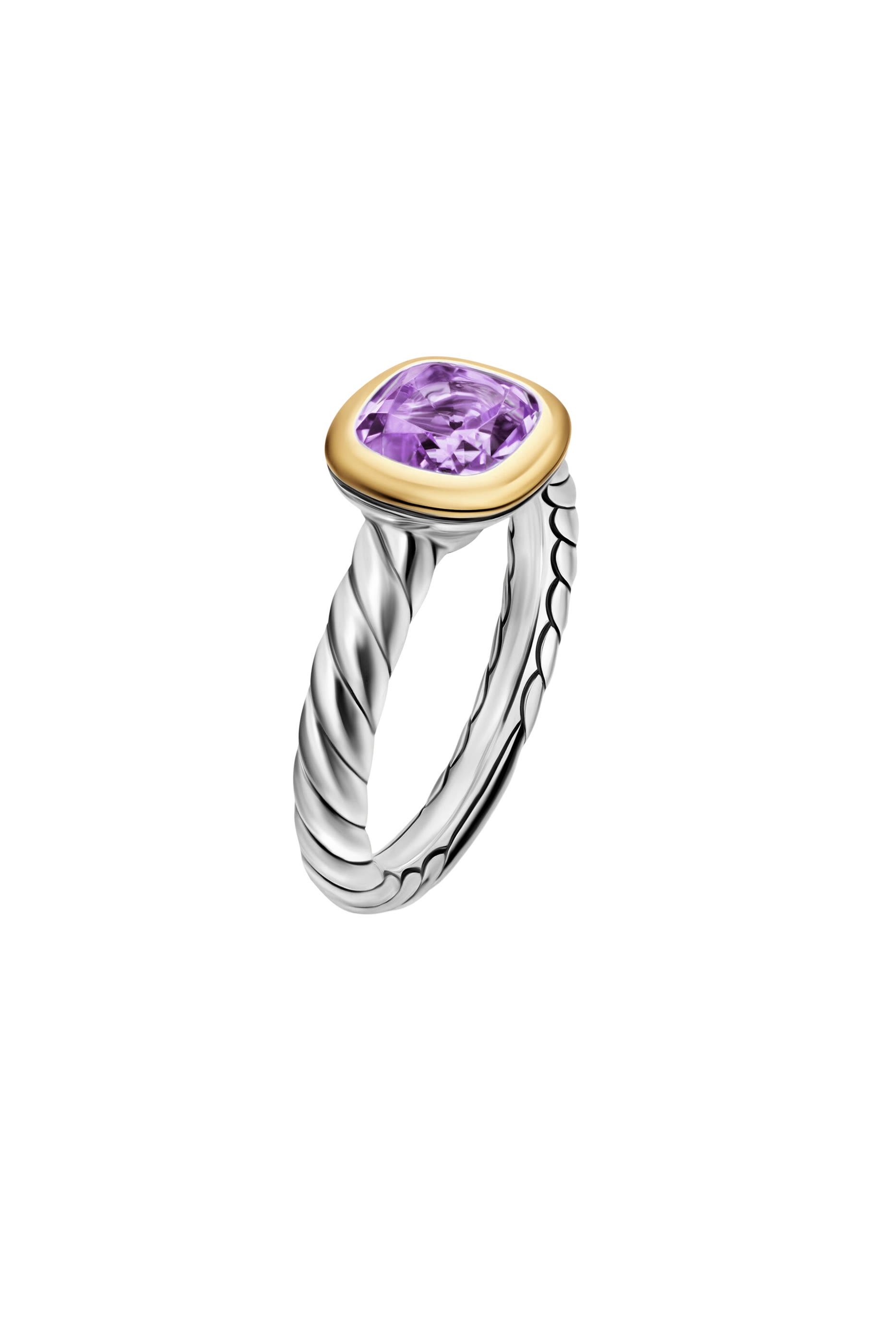 Mercer® Color Stone Ring, Sterling Silver with 18K Yellow Gold & Amethyst