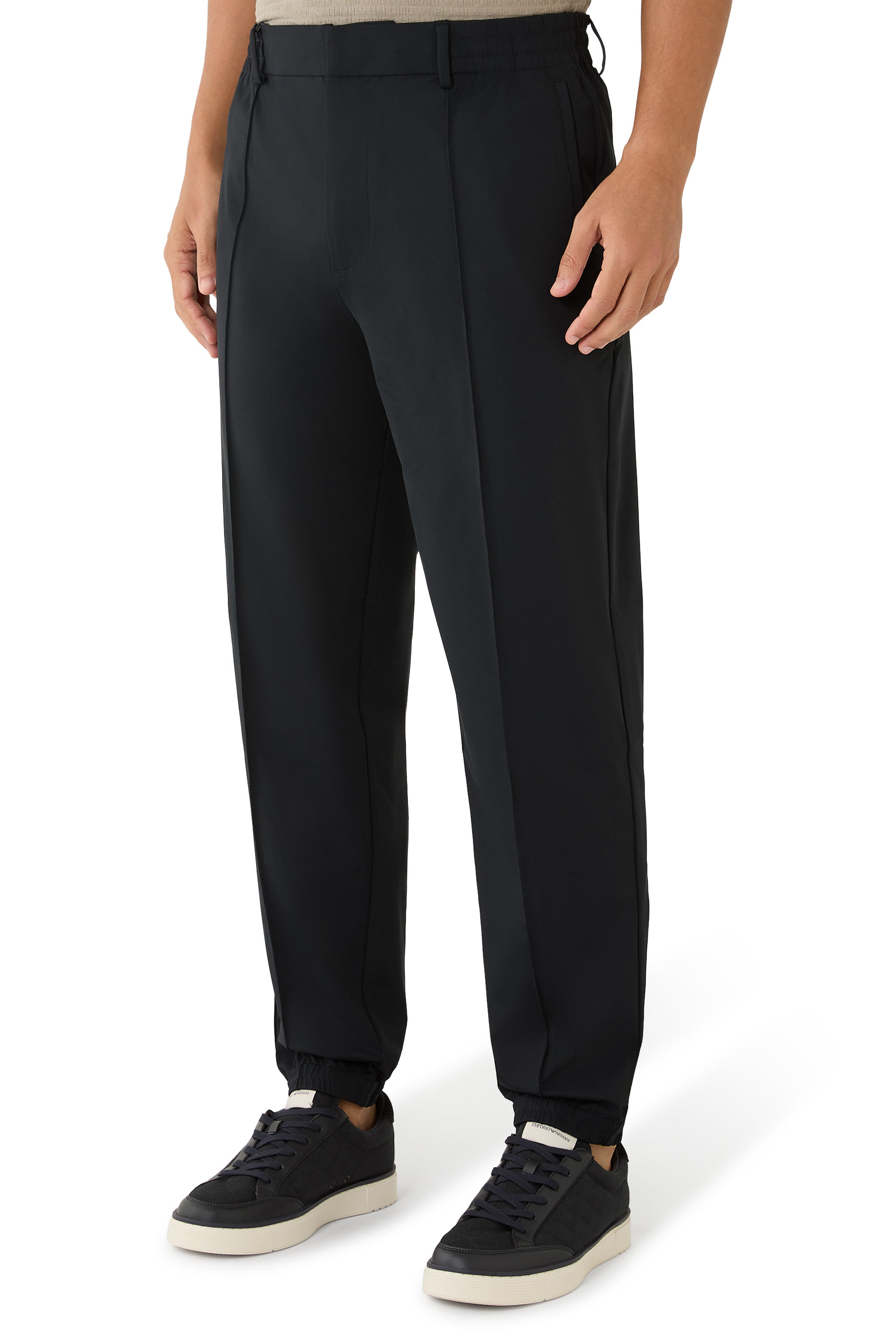 Stretch-Nylon Trousers With Elasticated Hem