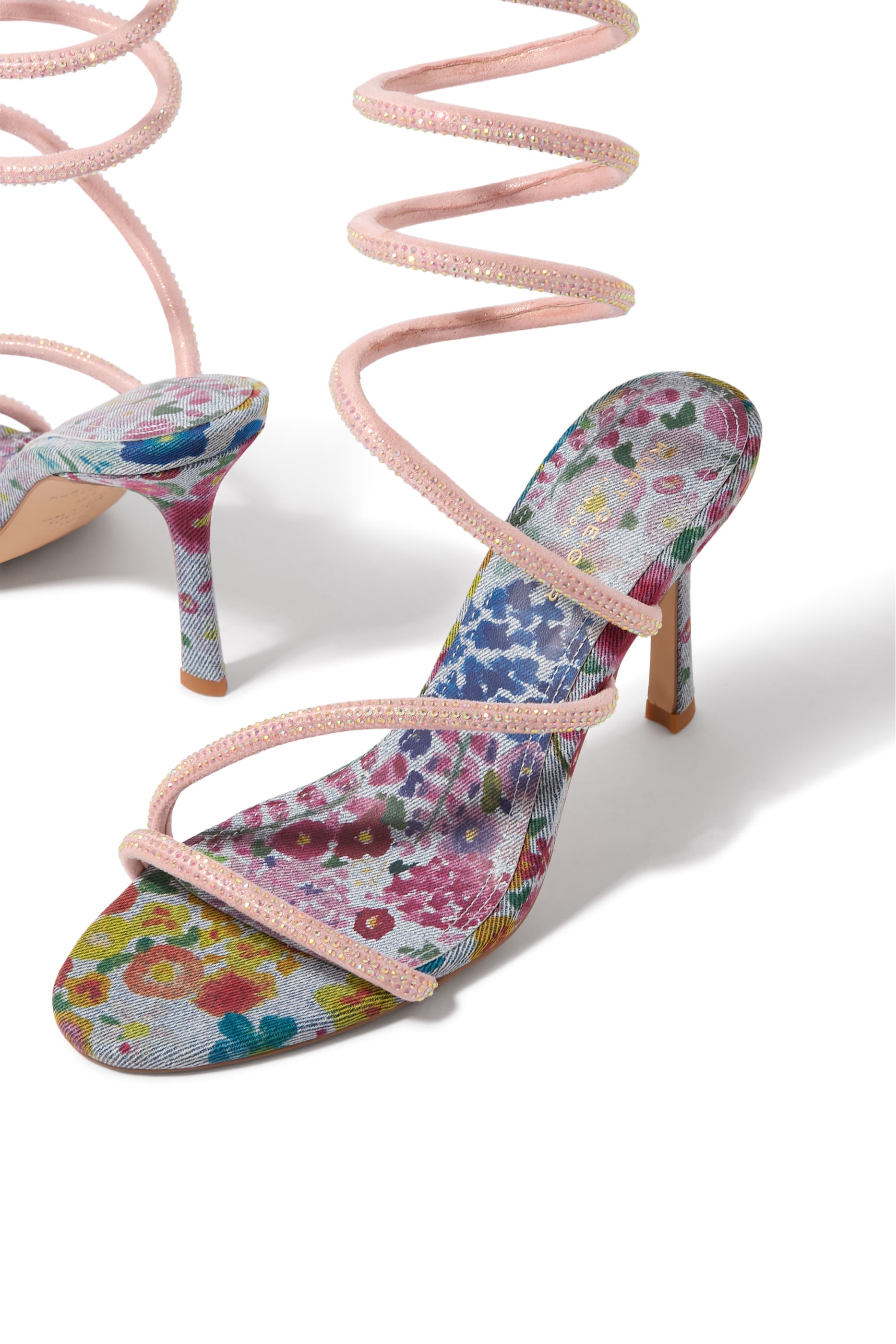 Spiral Asymmetric 90 Denim Sandals