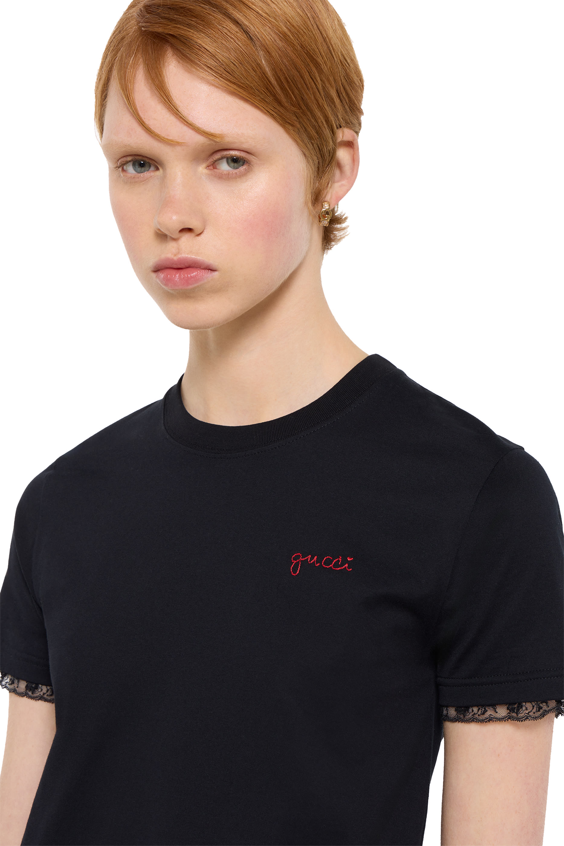 Logo Embroidery Cotton T-Shirt