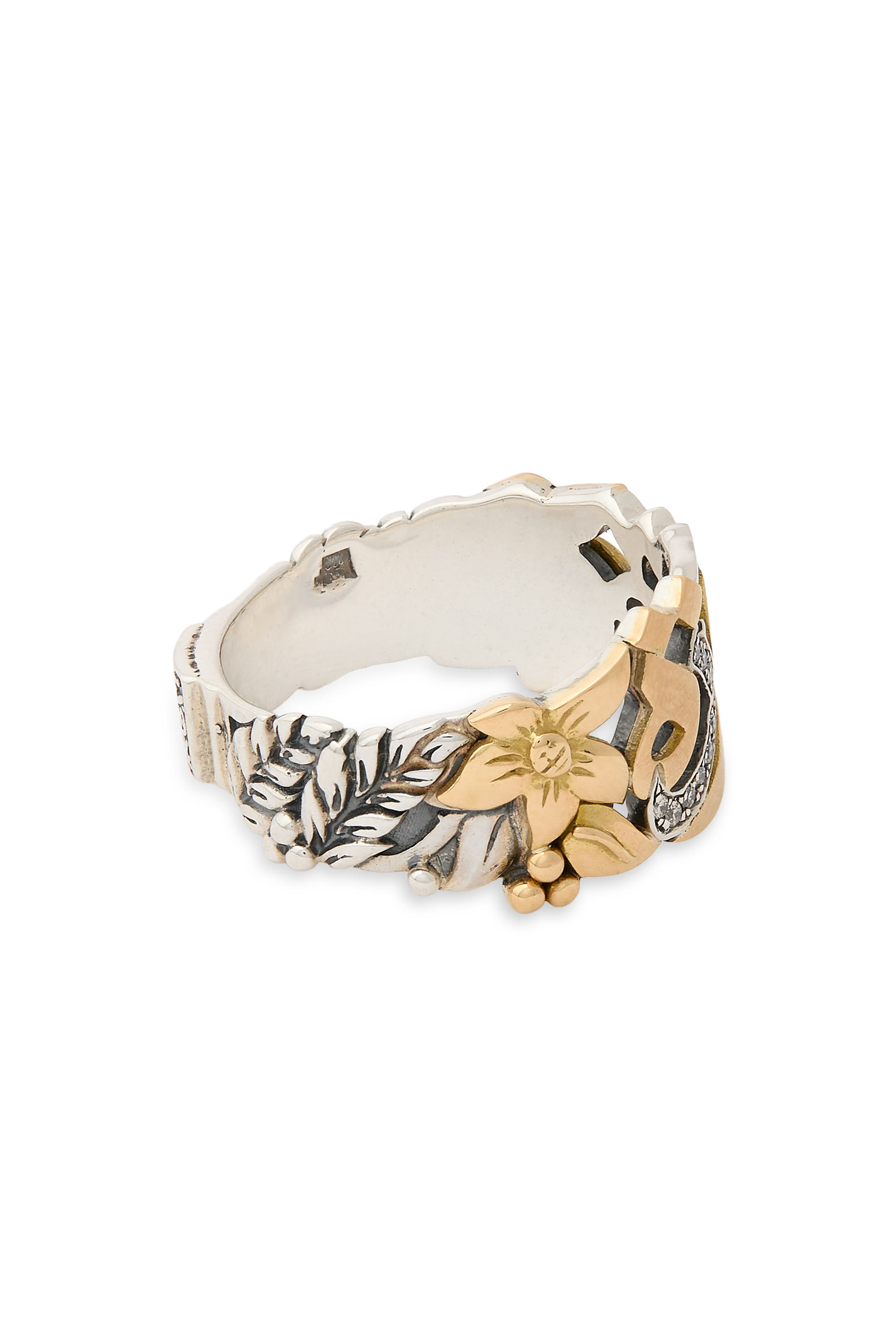 Endearment Ring, 18k Gold with Sterling Silver & Diamonds