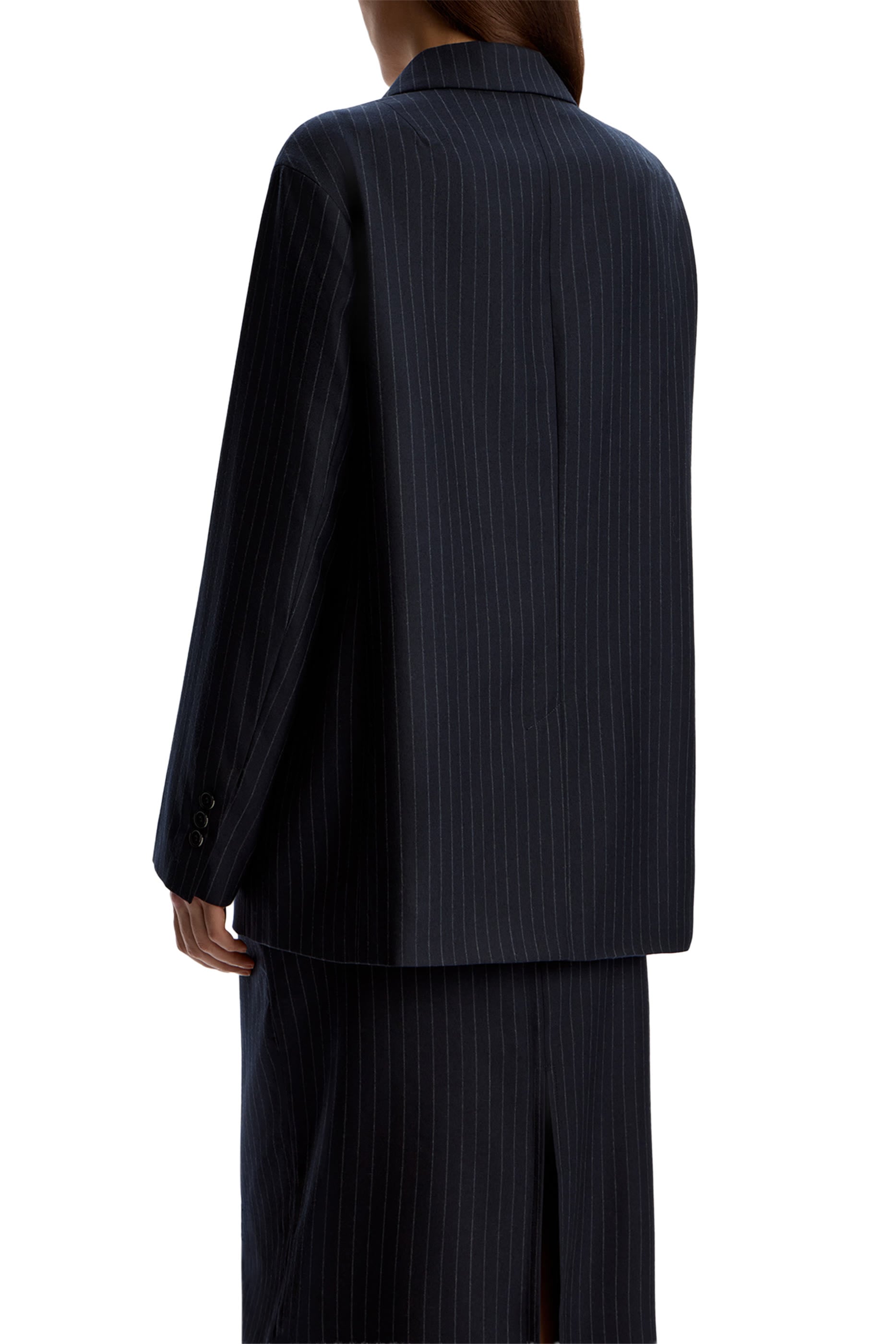 Pinstriped Wool Blazer