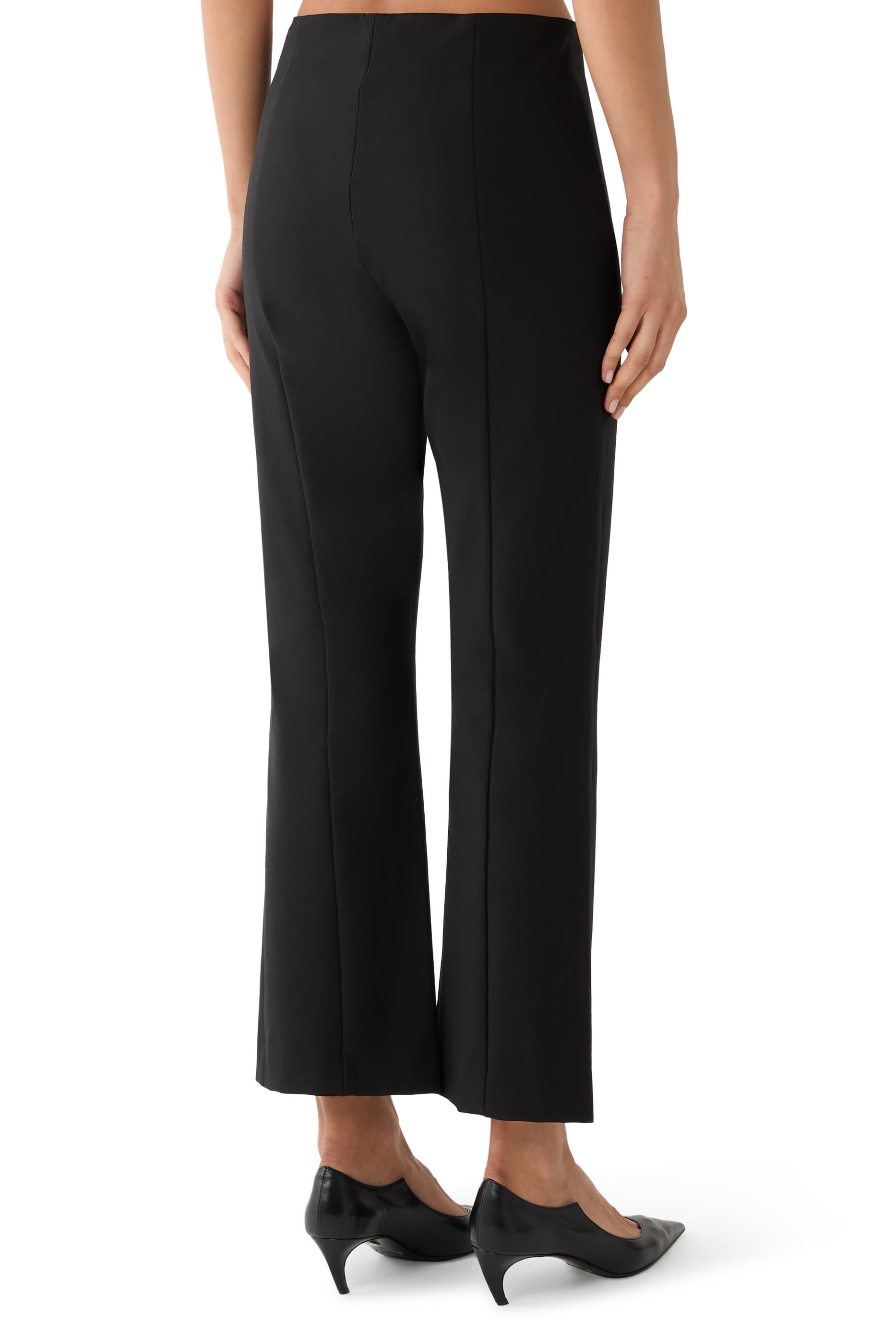Niki Mid-Rise Pintuck Crop Flare Pant
