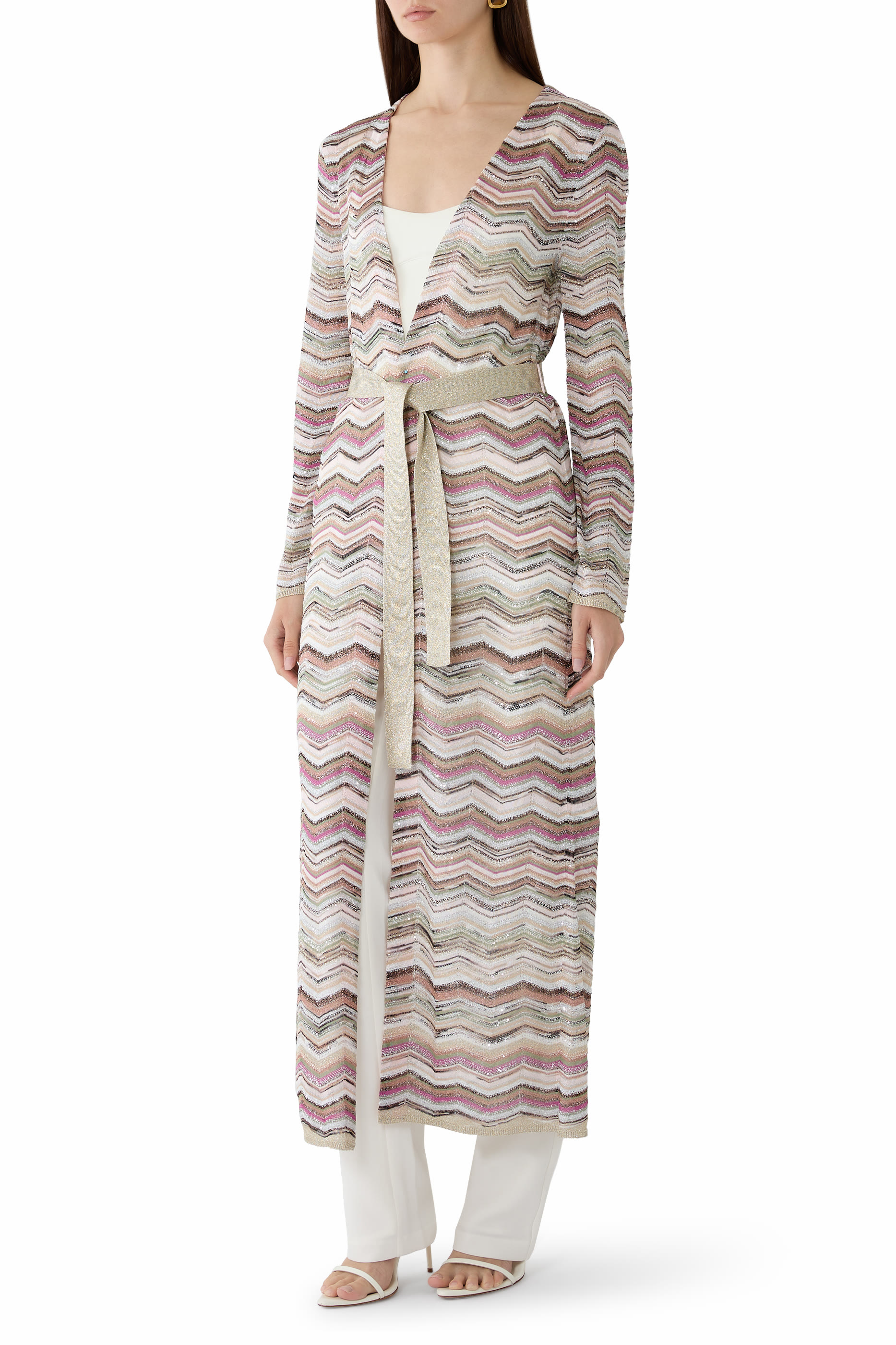 Chevron Sequinned Cardigan