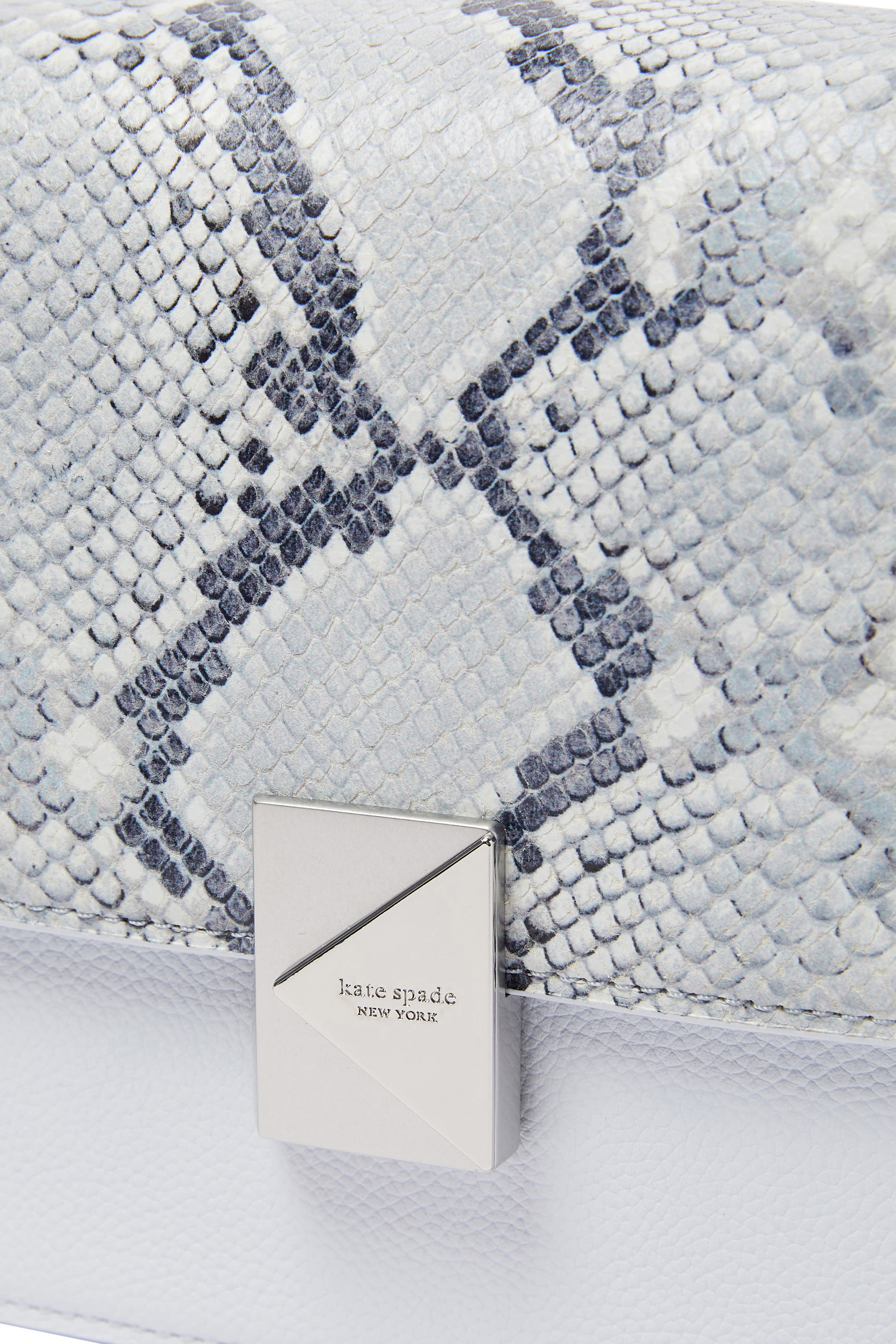 Deco Snake Embossed Chain Shoulder Bag