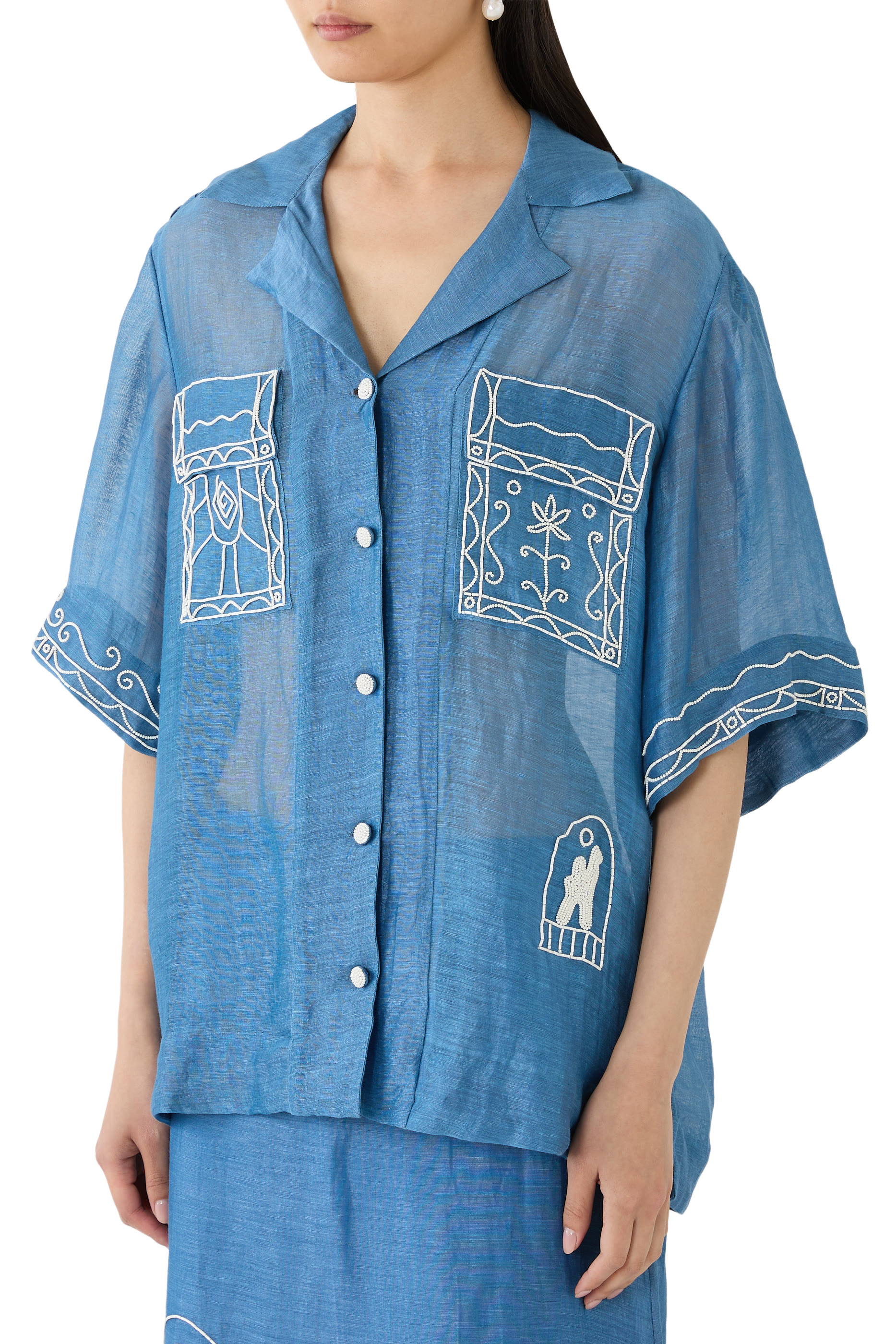 Yasmeen Embellished Oversized Shirt 