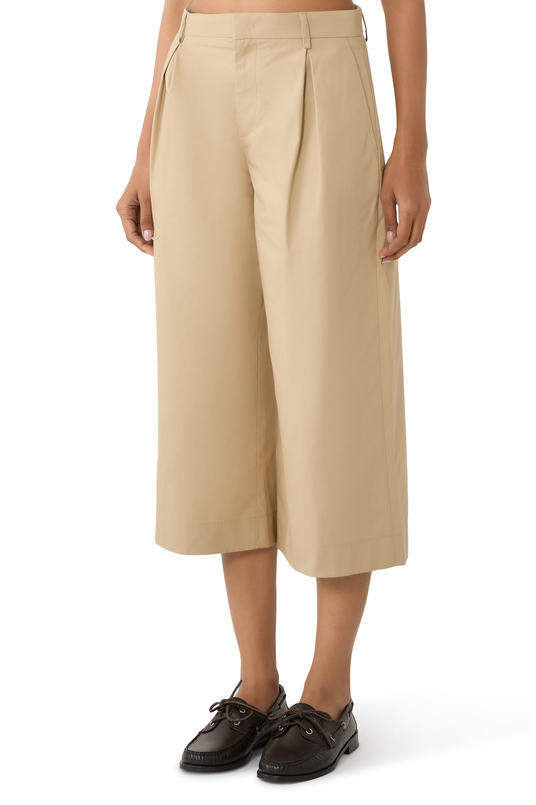 Cotton Wide-Leg Trousers 