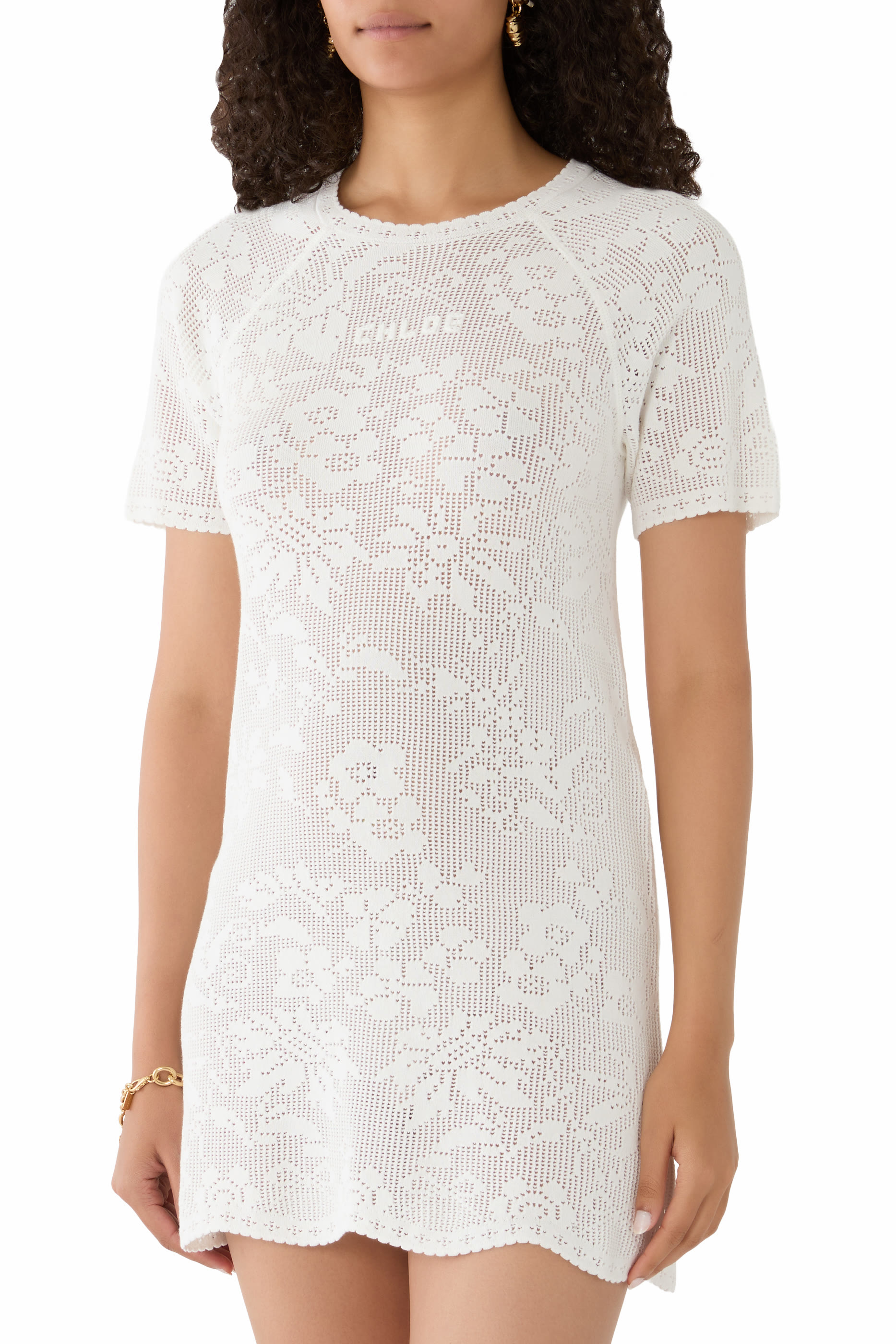 Short-Sleeve Fitted Mini Dress