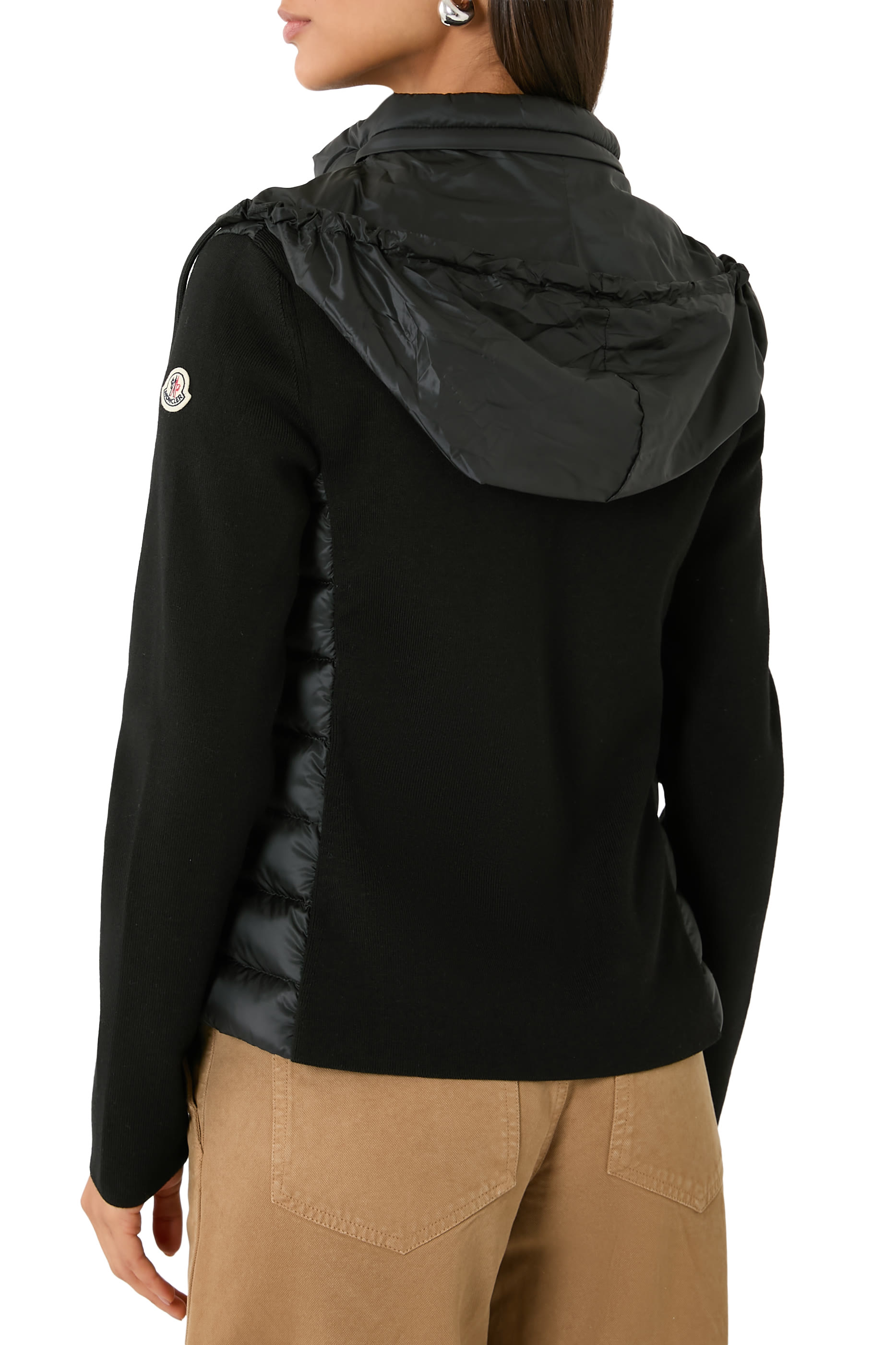 Padded Wool Zip-Up Cardigan