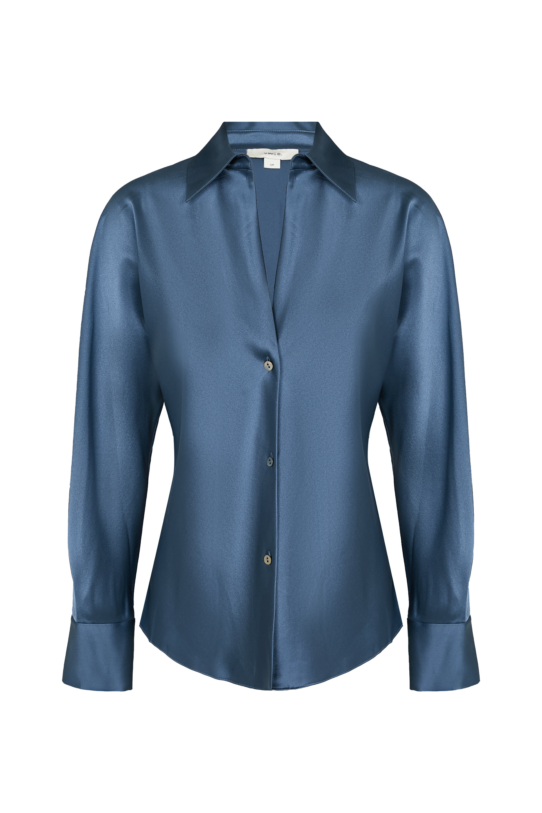 Silk Bias Long-Sleeve Blouse 