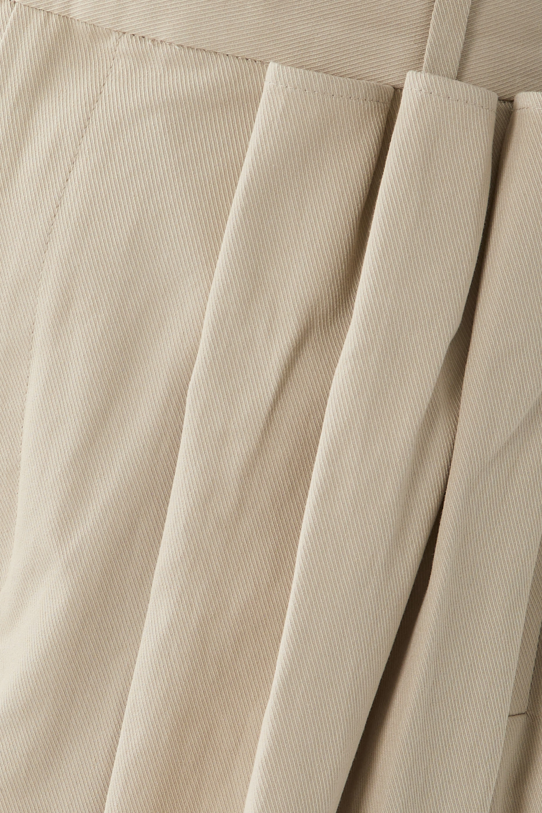 Luxe Spring Twill Tucked Pleated Wide Leg Trousers 