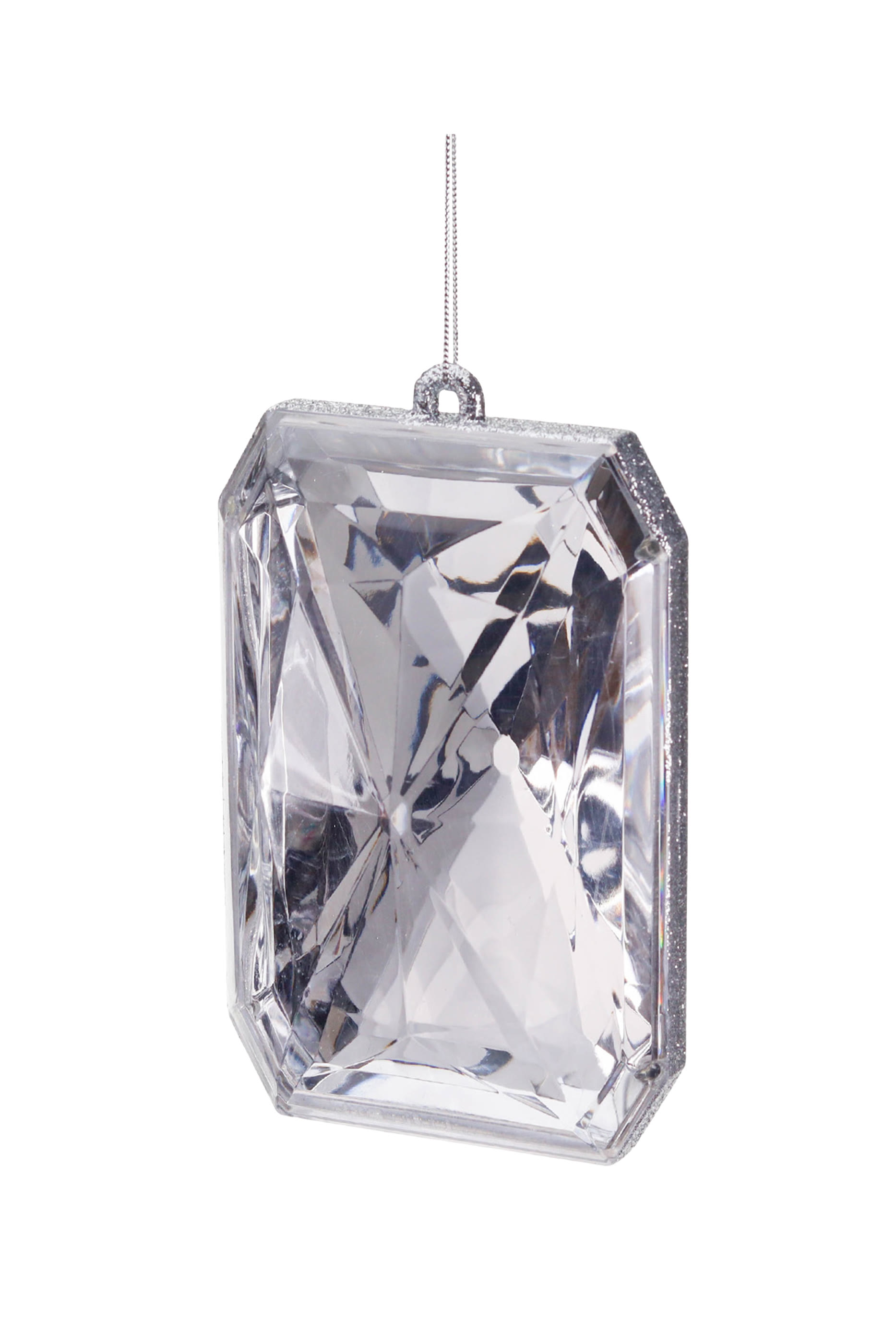 Christmas Rectangular Faceted Jewel Ornament