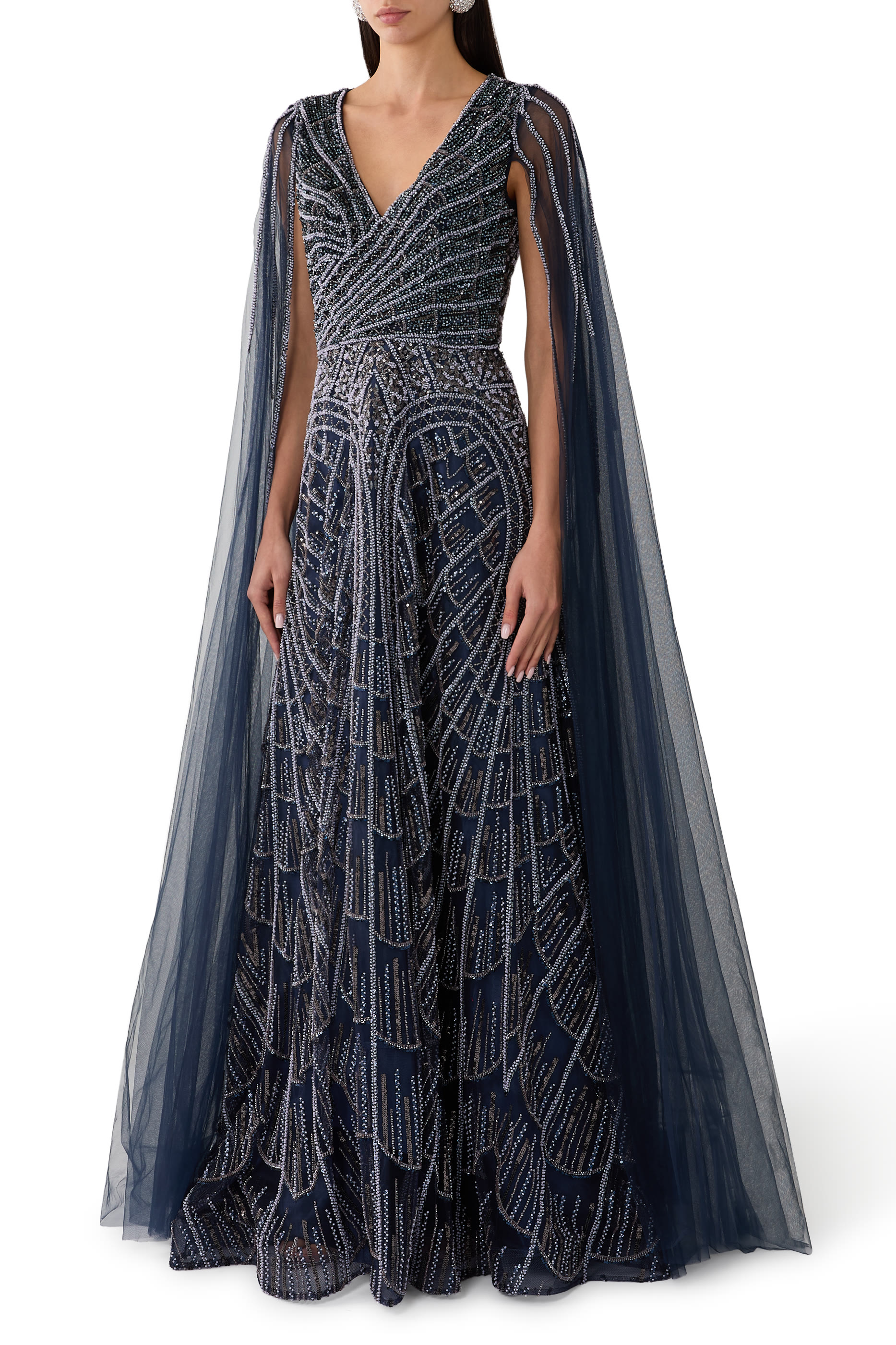 Cape Sleeve Gown 