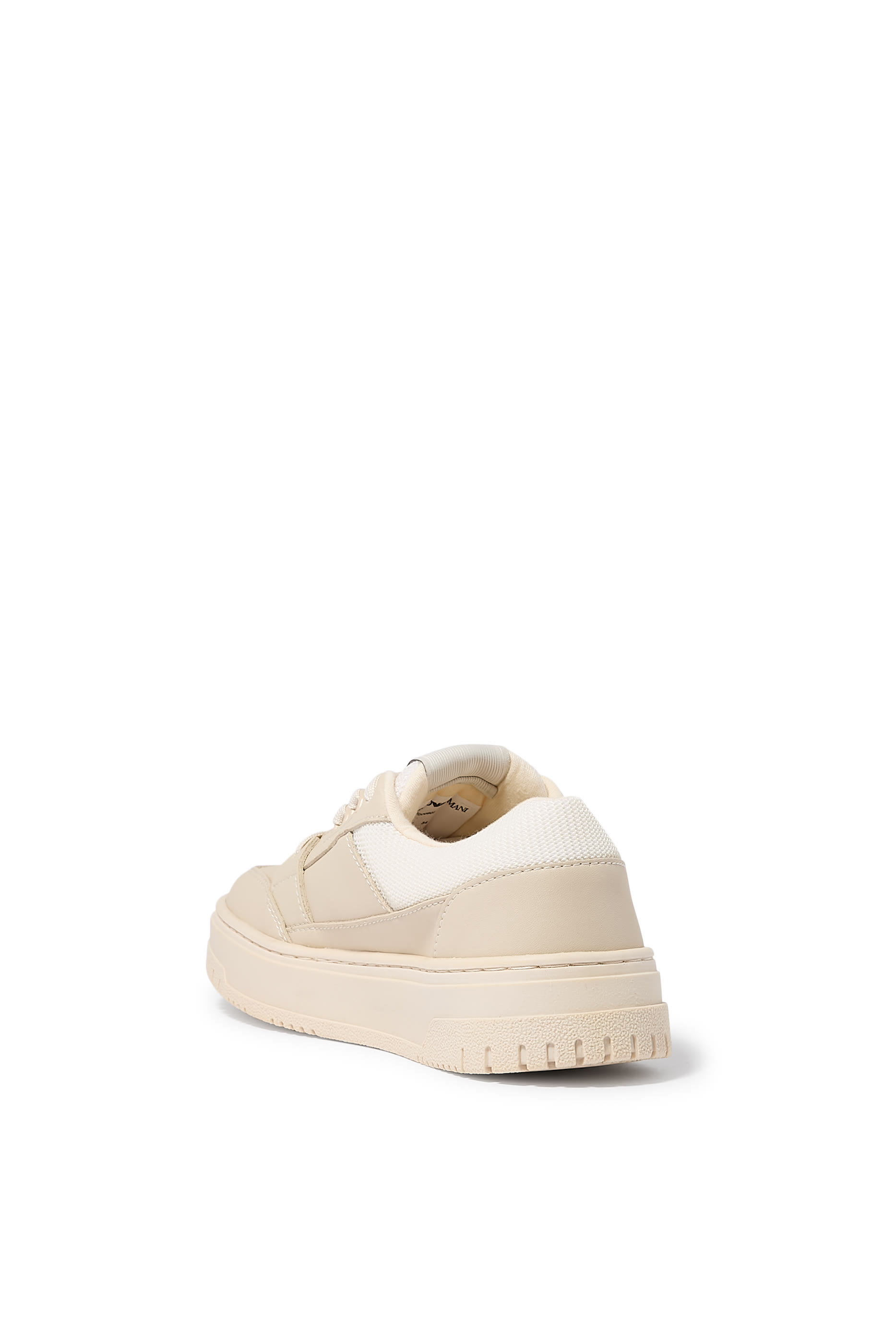 Kids Leather Sneakers with Mesh Details