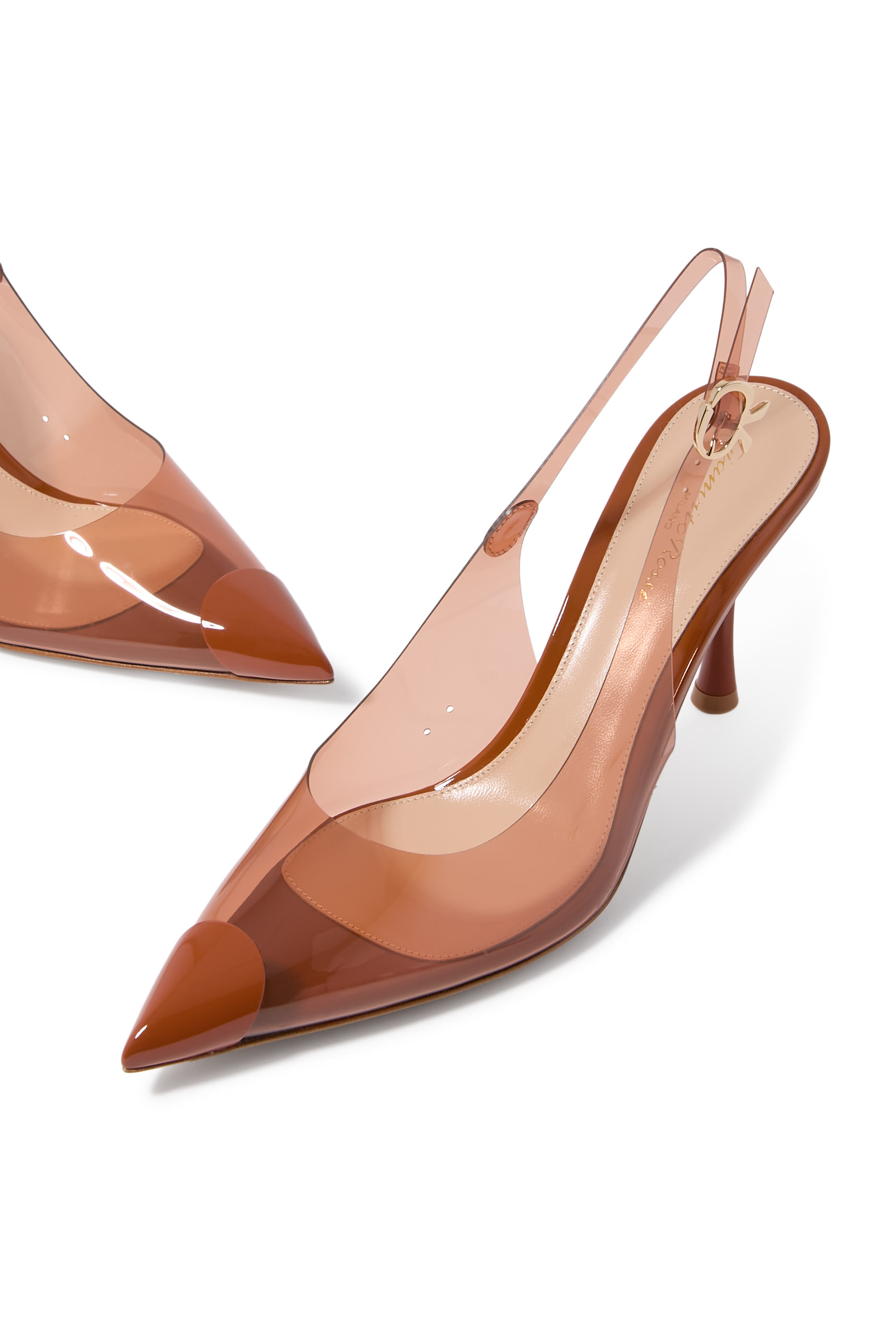 Diana 85 Slingback Pumps in Plexi & Patent