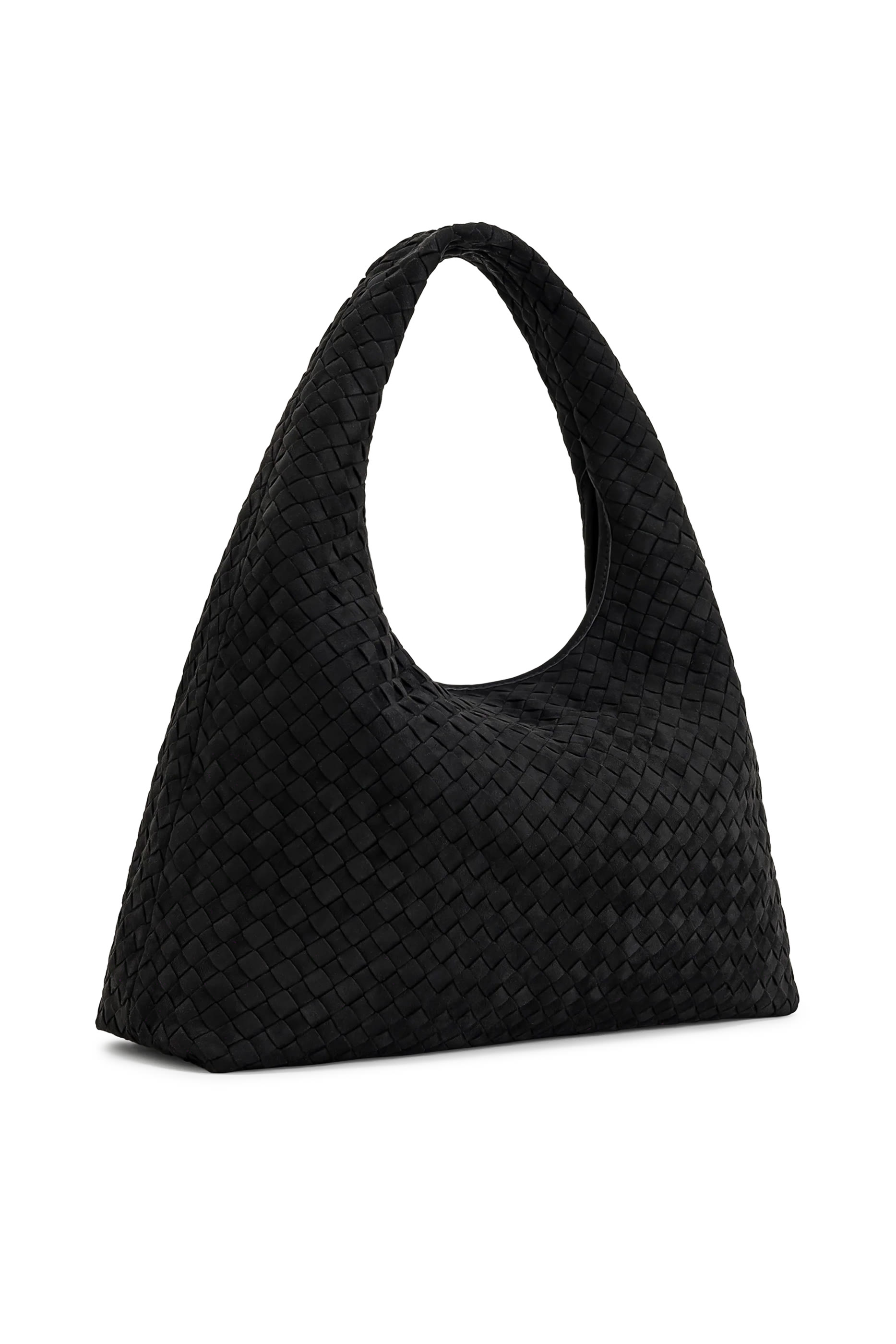 Laura Faux Suede Woven Shoulder Bag