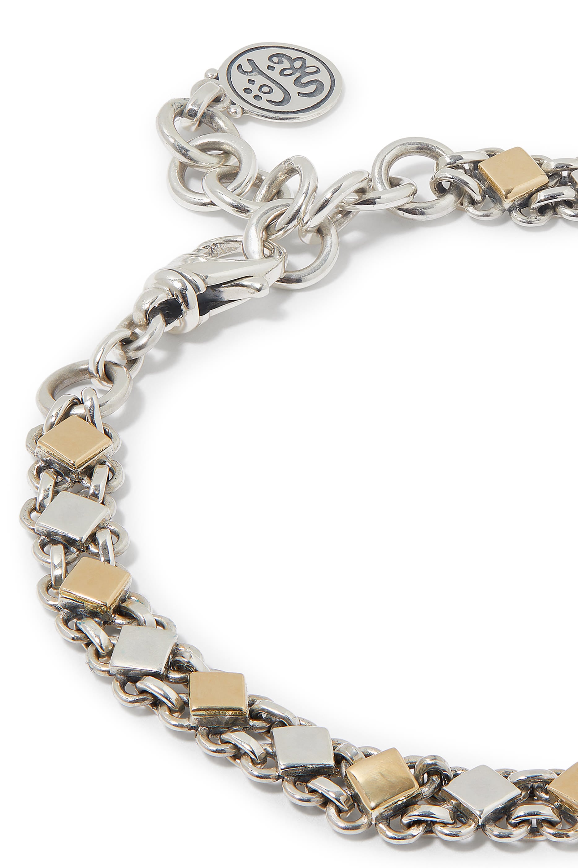  Calligraphy My Eternity Button Bracelet,  Sterling Silver & 18K Yellow Gold
