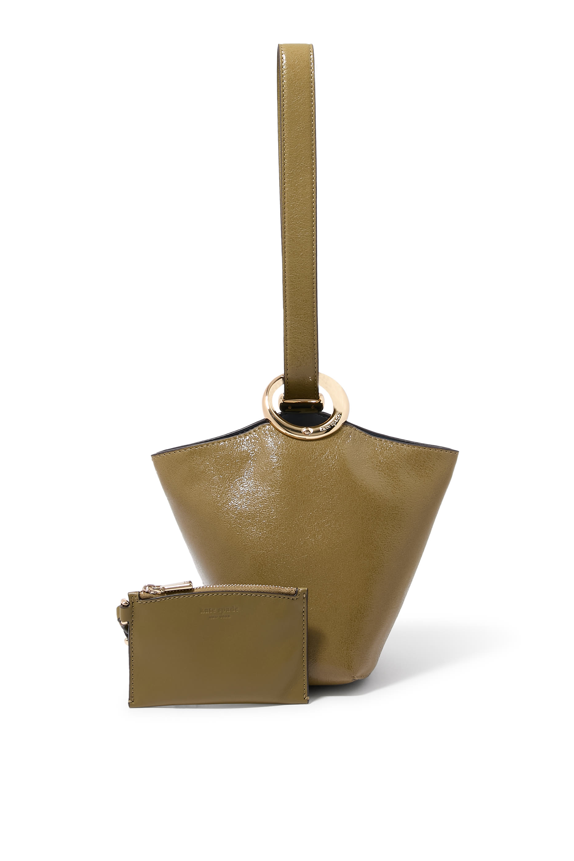 Halo Glazed Leather Mini Bucket Bag