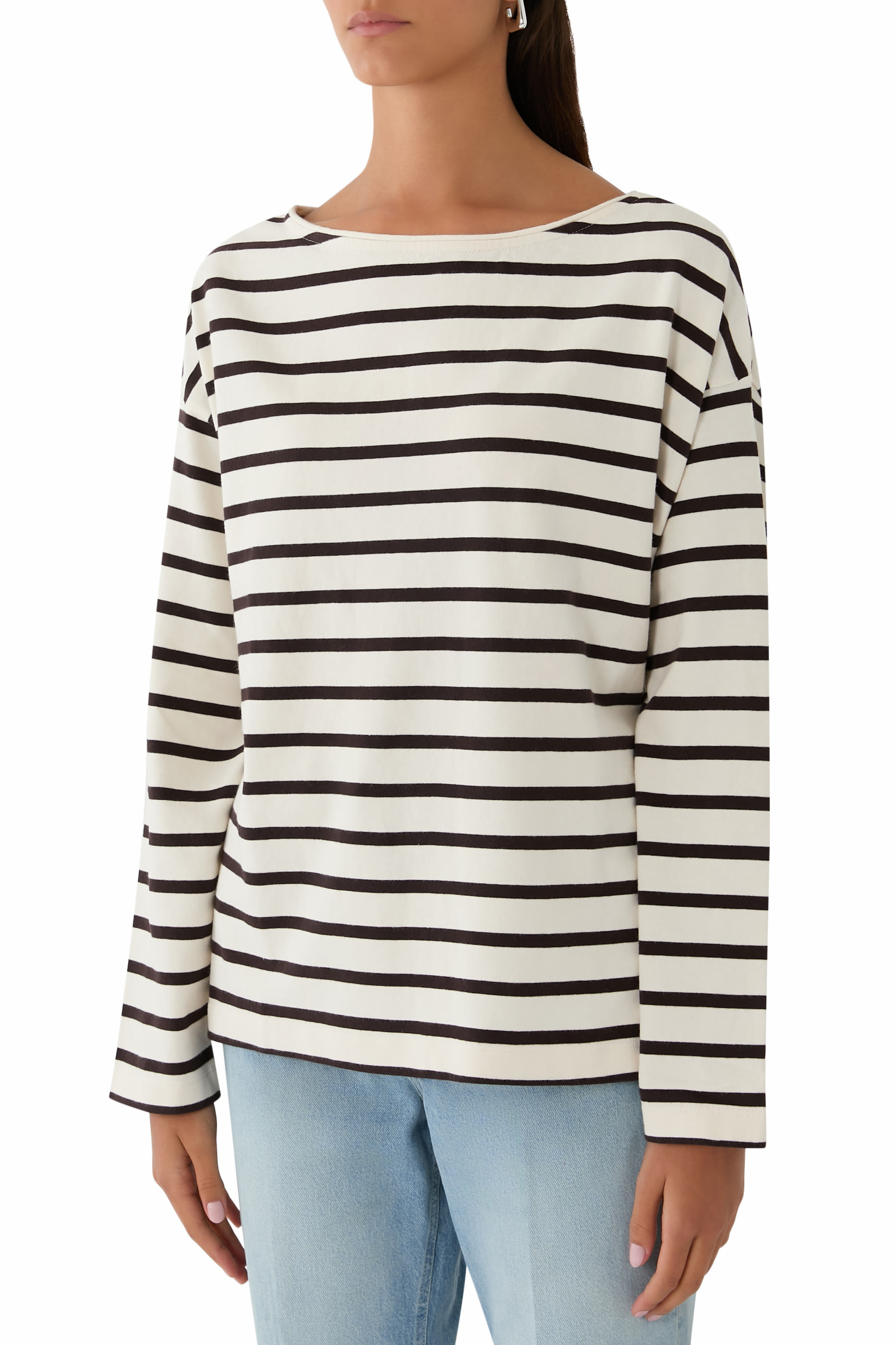 Boat Neck Long Sleeve Top