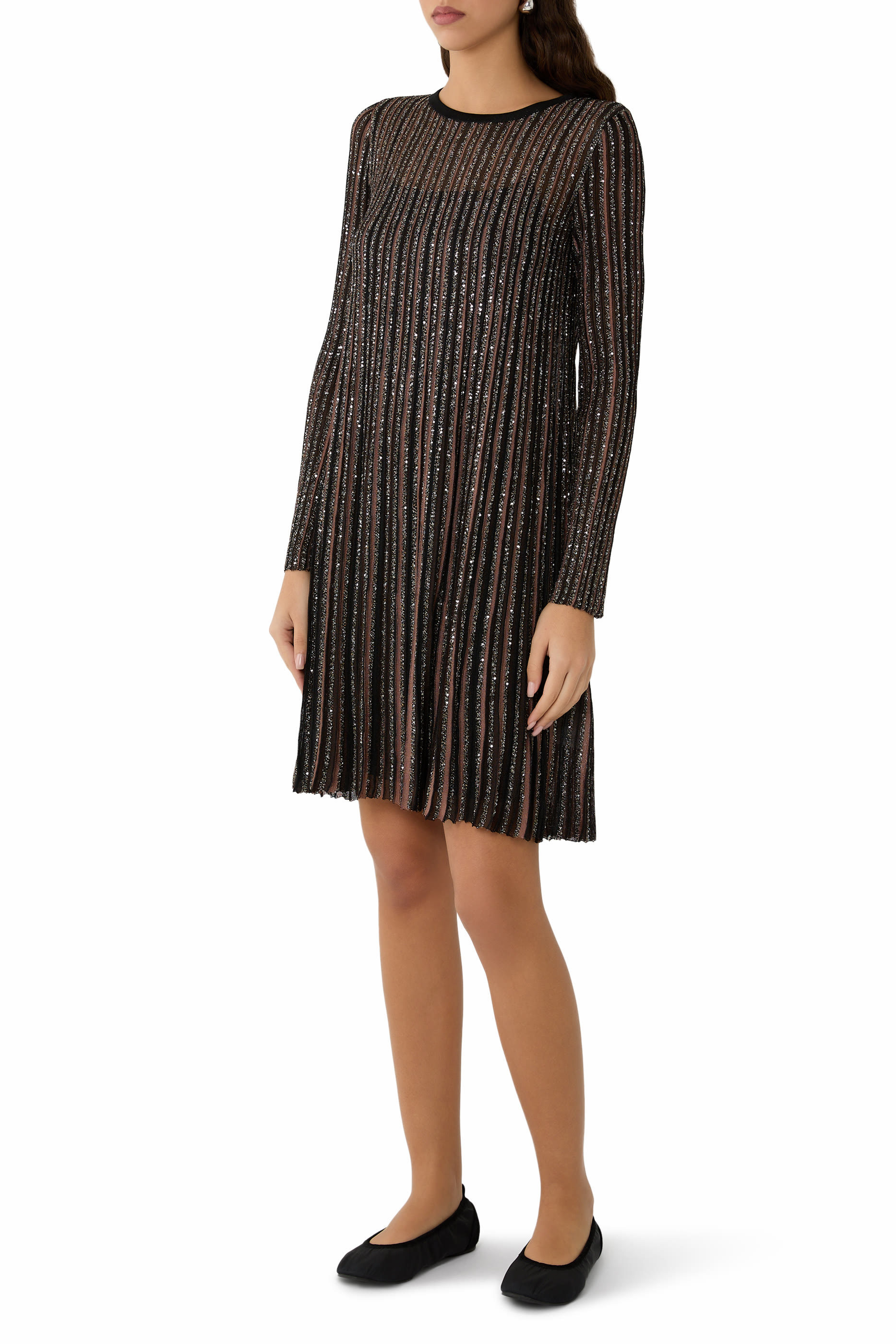 Pleated Sequin Dress