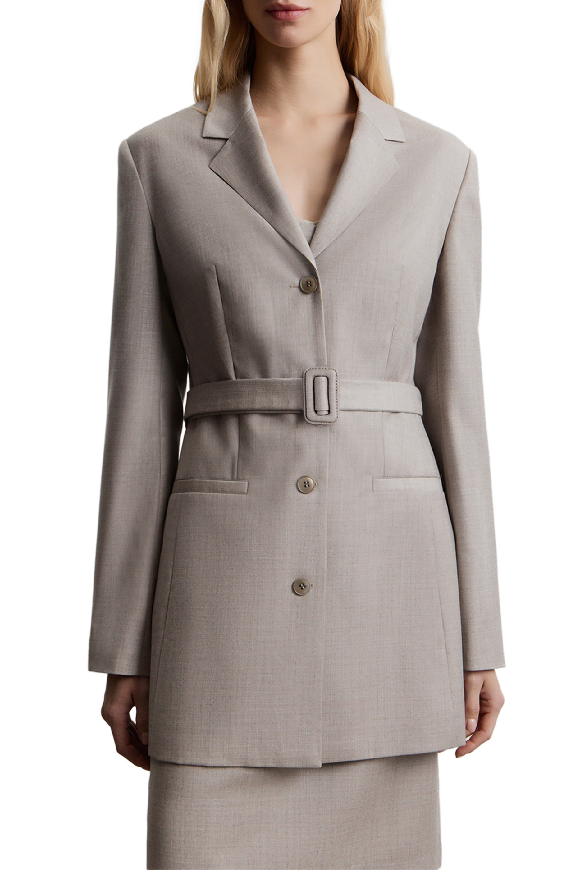 Belted Wool Blazer