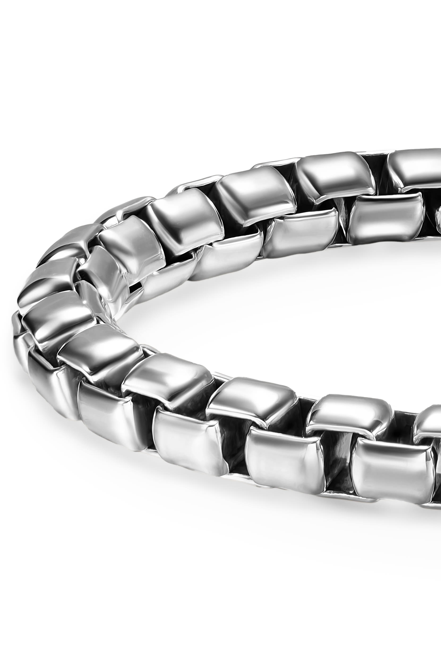 Extra-Large Box Sterling Silver Chain Bracelet