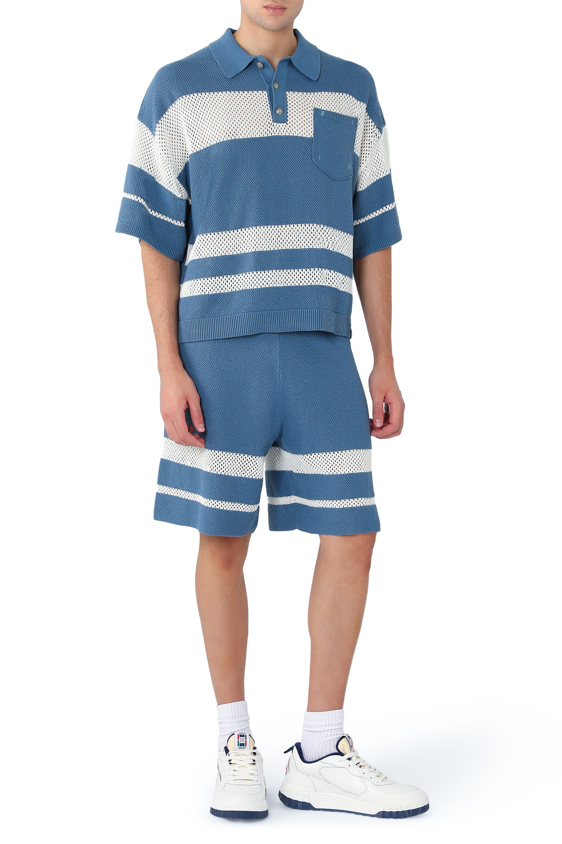  Palm Type Loose Knit Polo Shirt