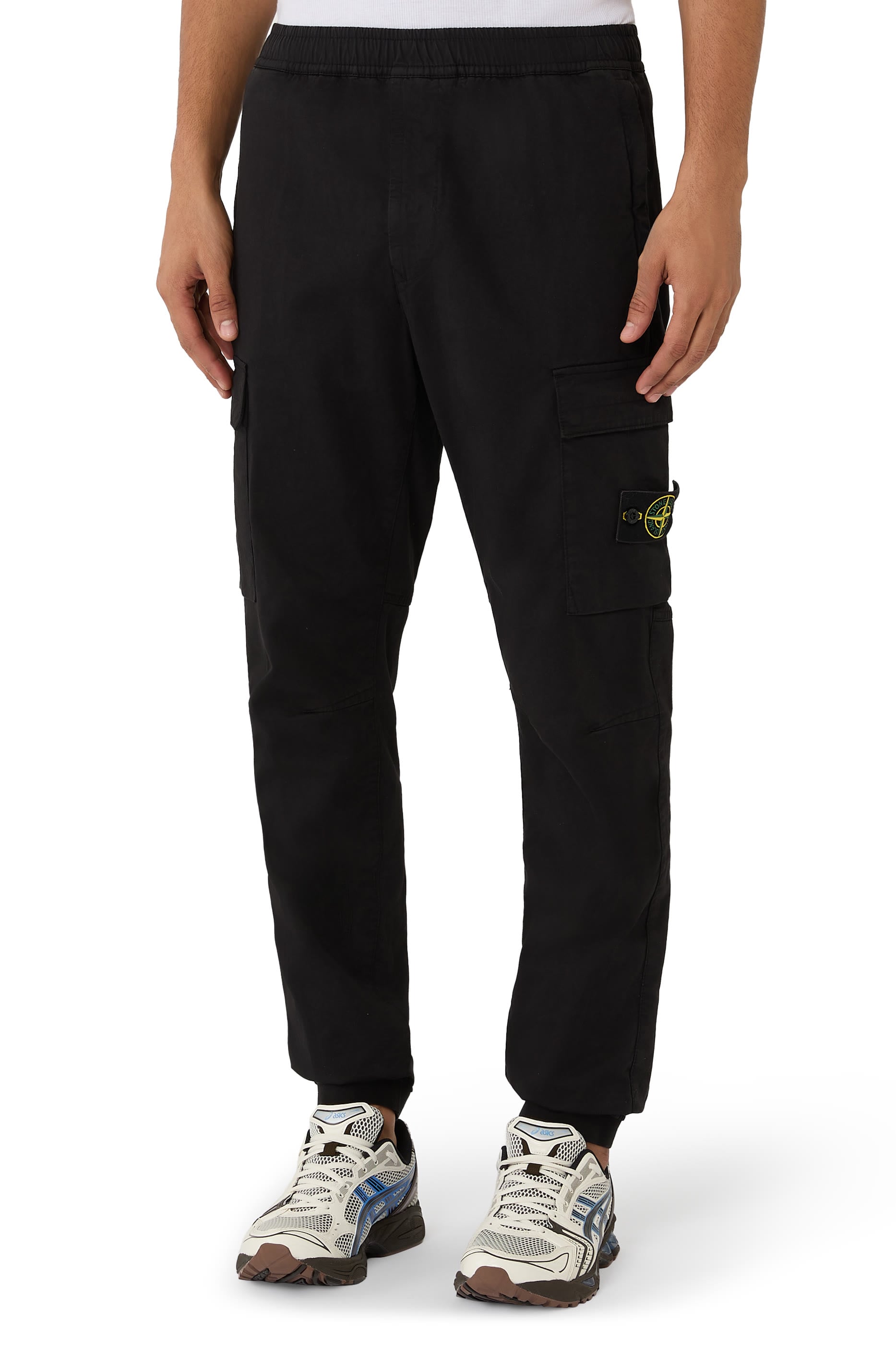 Stretch Cotton-Wool Satin Jogger Pants