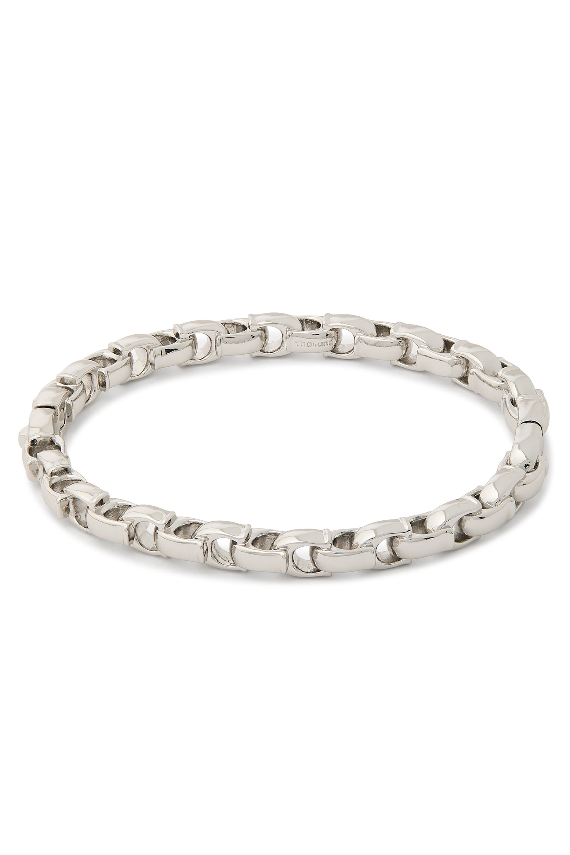 Signature Chain Hinged Bangle, Plated Brass & Cubic Zirconia