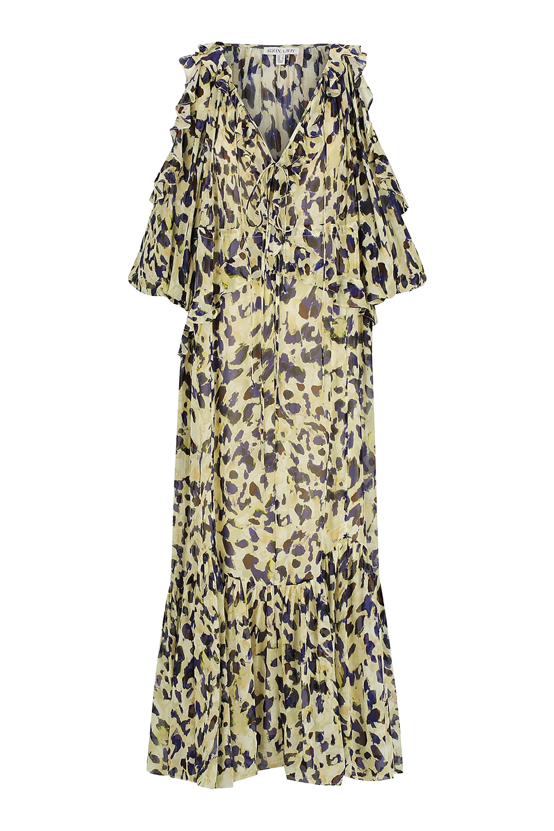 Kinetic Ruffle Drawstring Maxi Dress