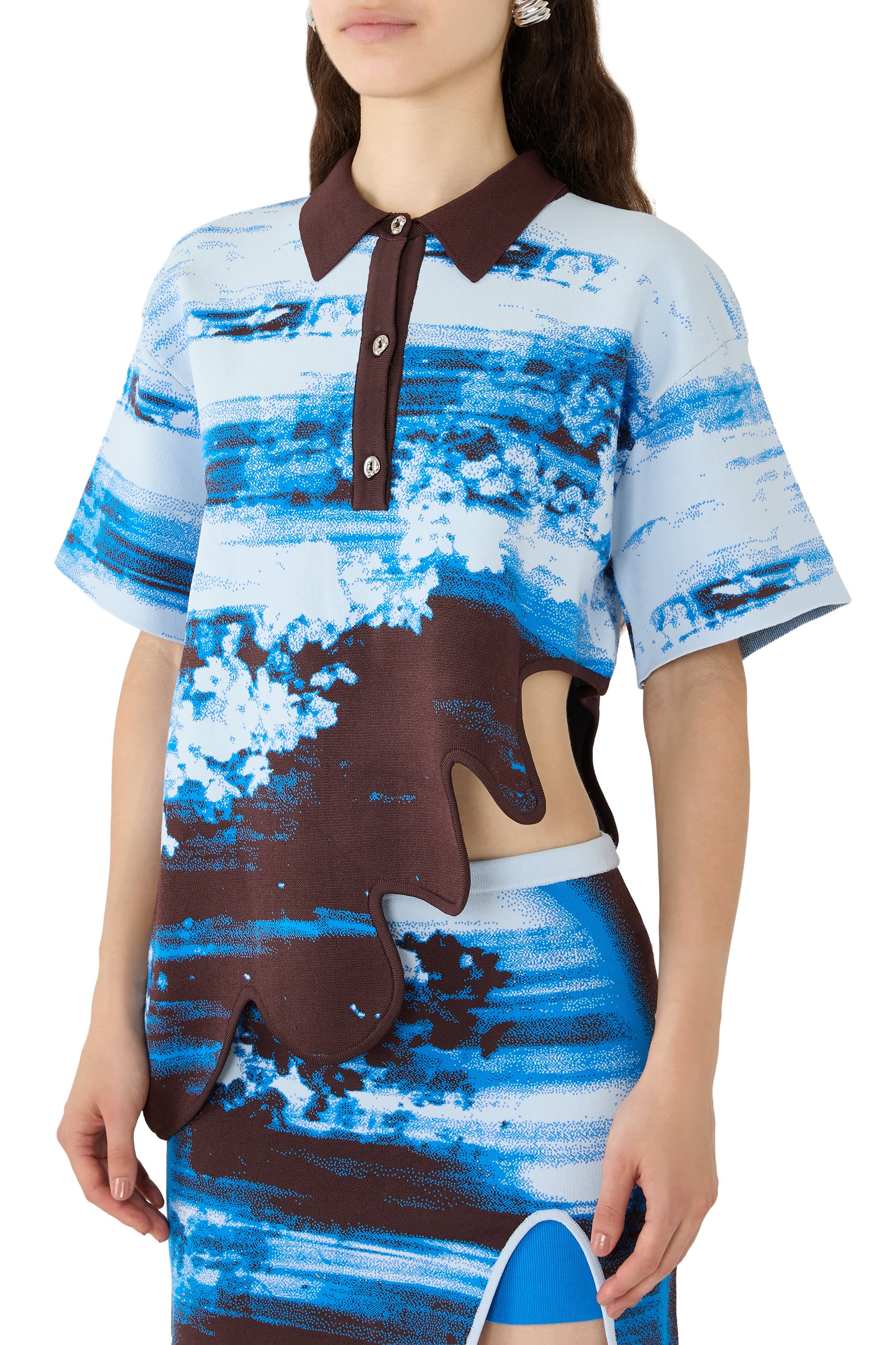 Ebony Wavy Polo Shirt