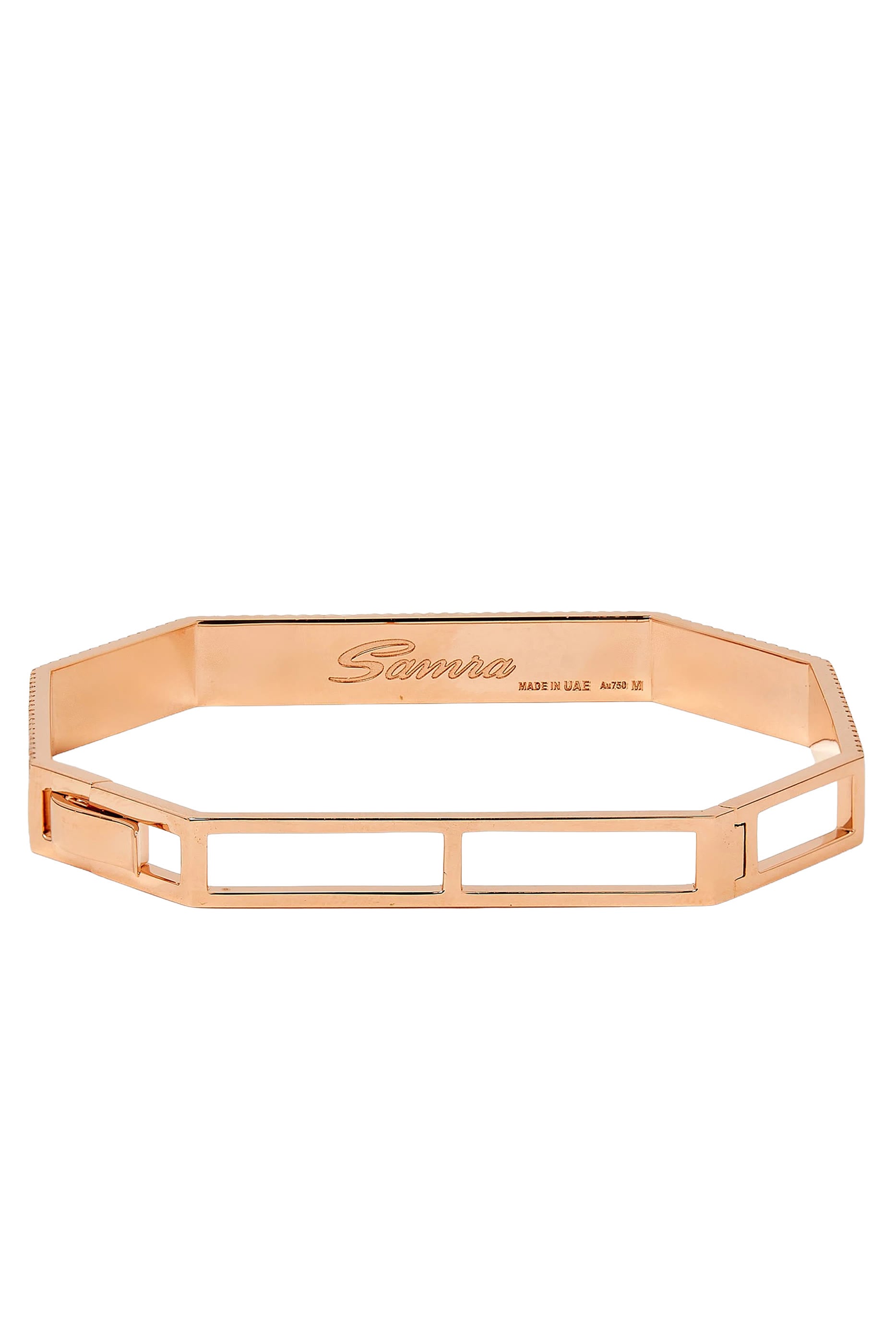Oud Turath Diamond Bangle, 18K Rose Gold with Mother of Pearl & Diamonds