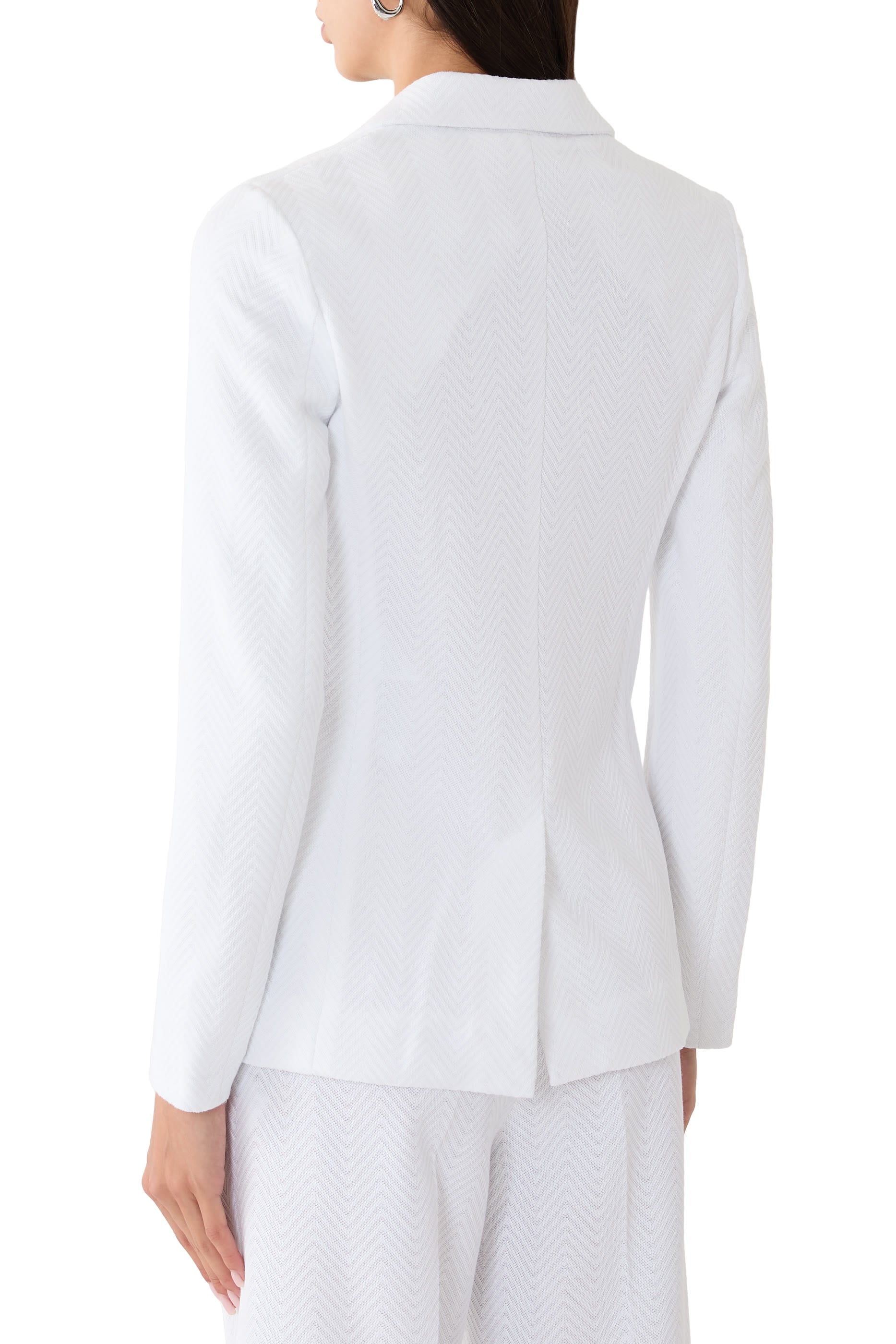 Tonal Zigzag Long Sleeves Blazer