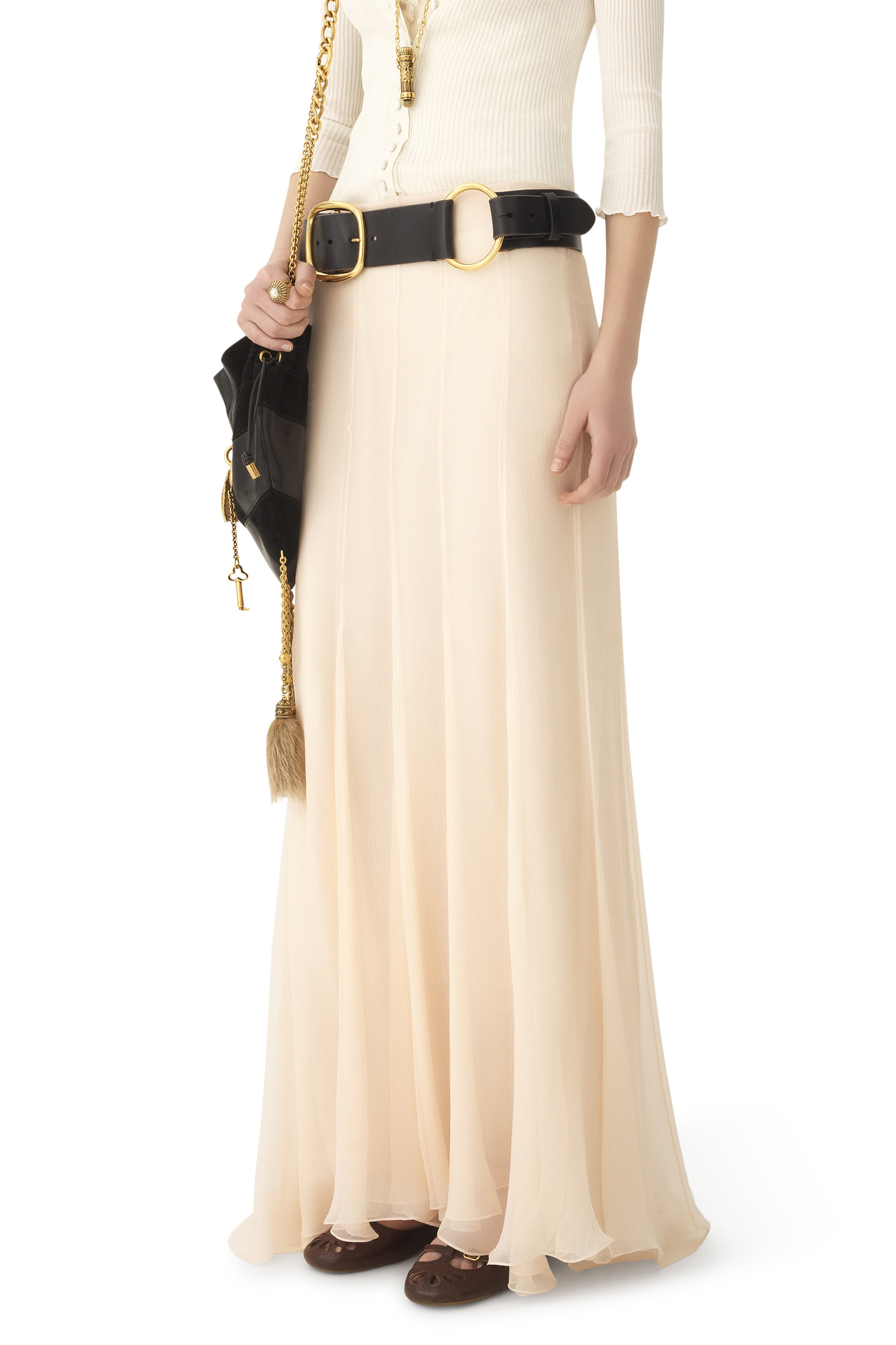  Fluid Maxi Skirt in Silk Mousseline