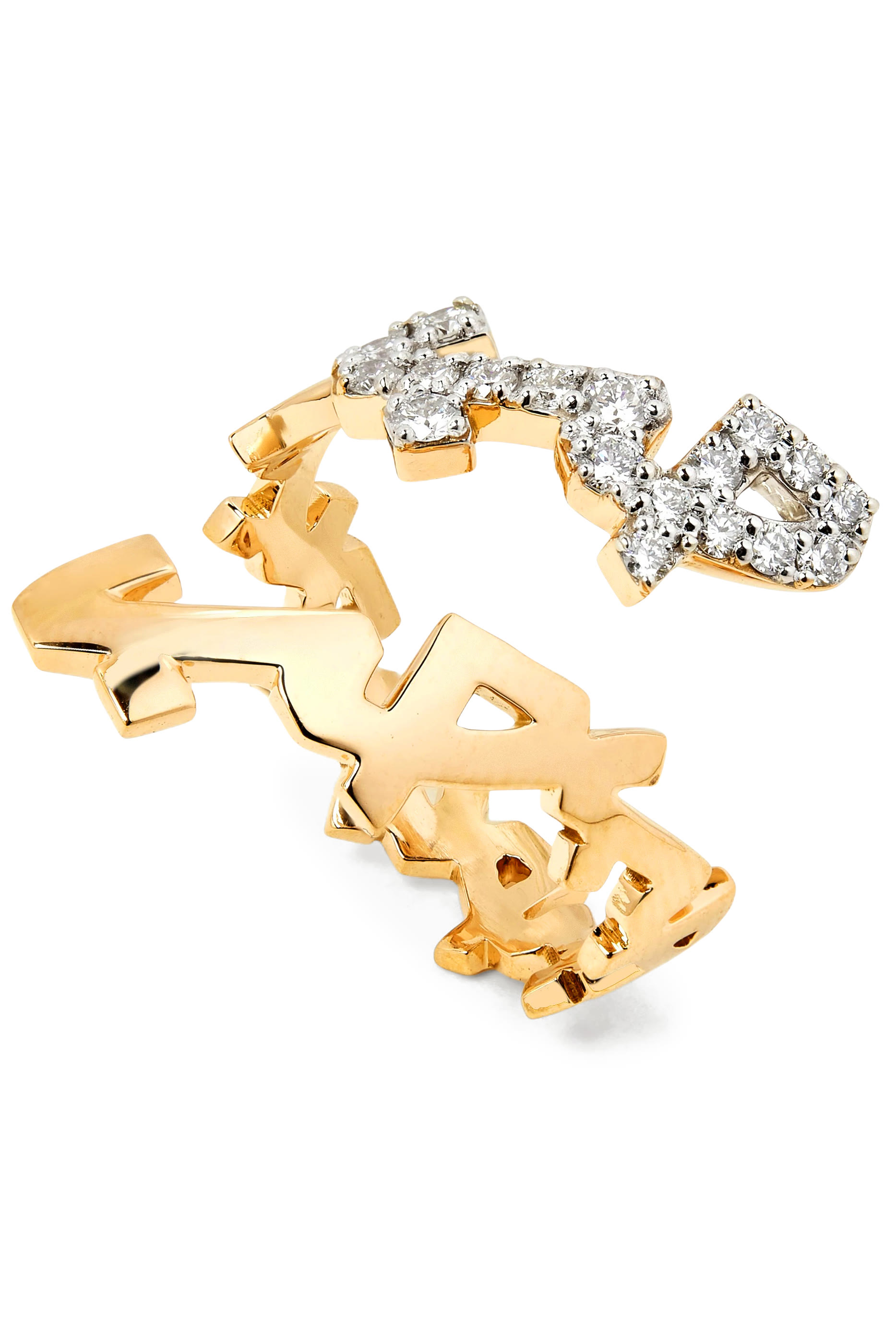 HOBB &mdash; "Love" Ring, 18K Yellow Gold &  Diamonds