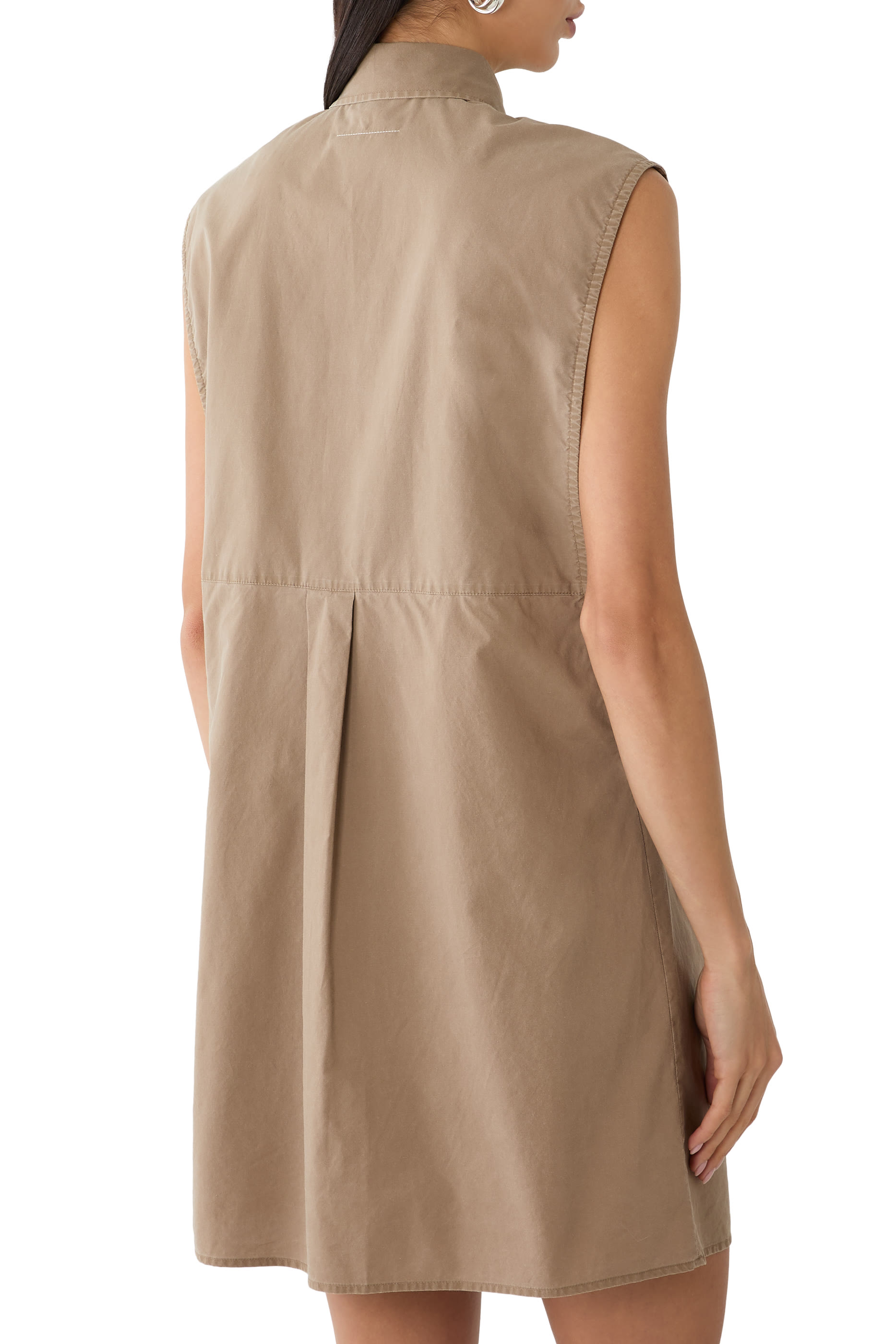 Sleeveless Shirt Dress