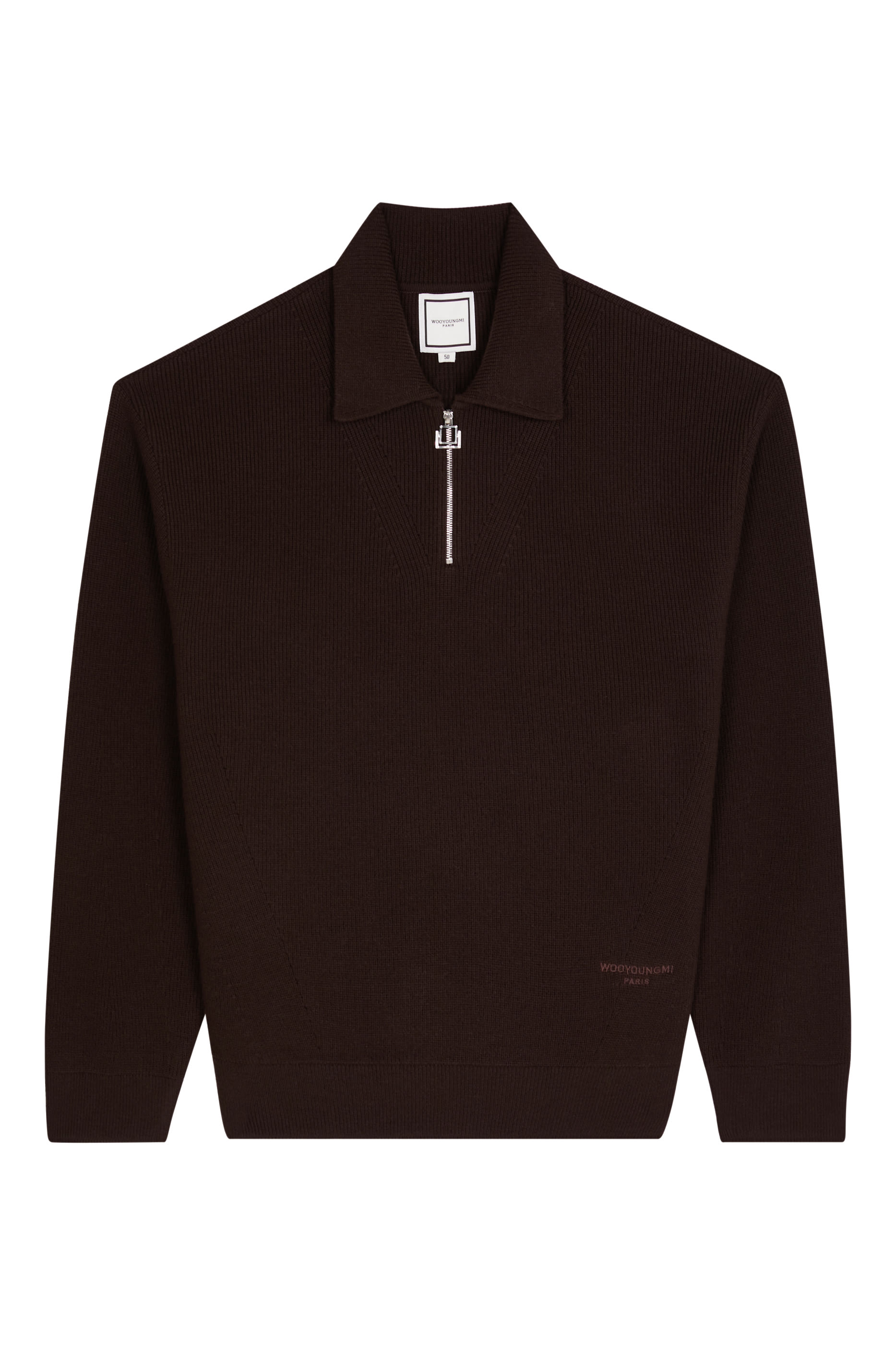 Ribbed Wool Polo Sweater
