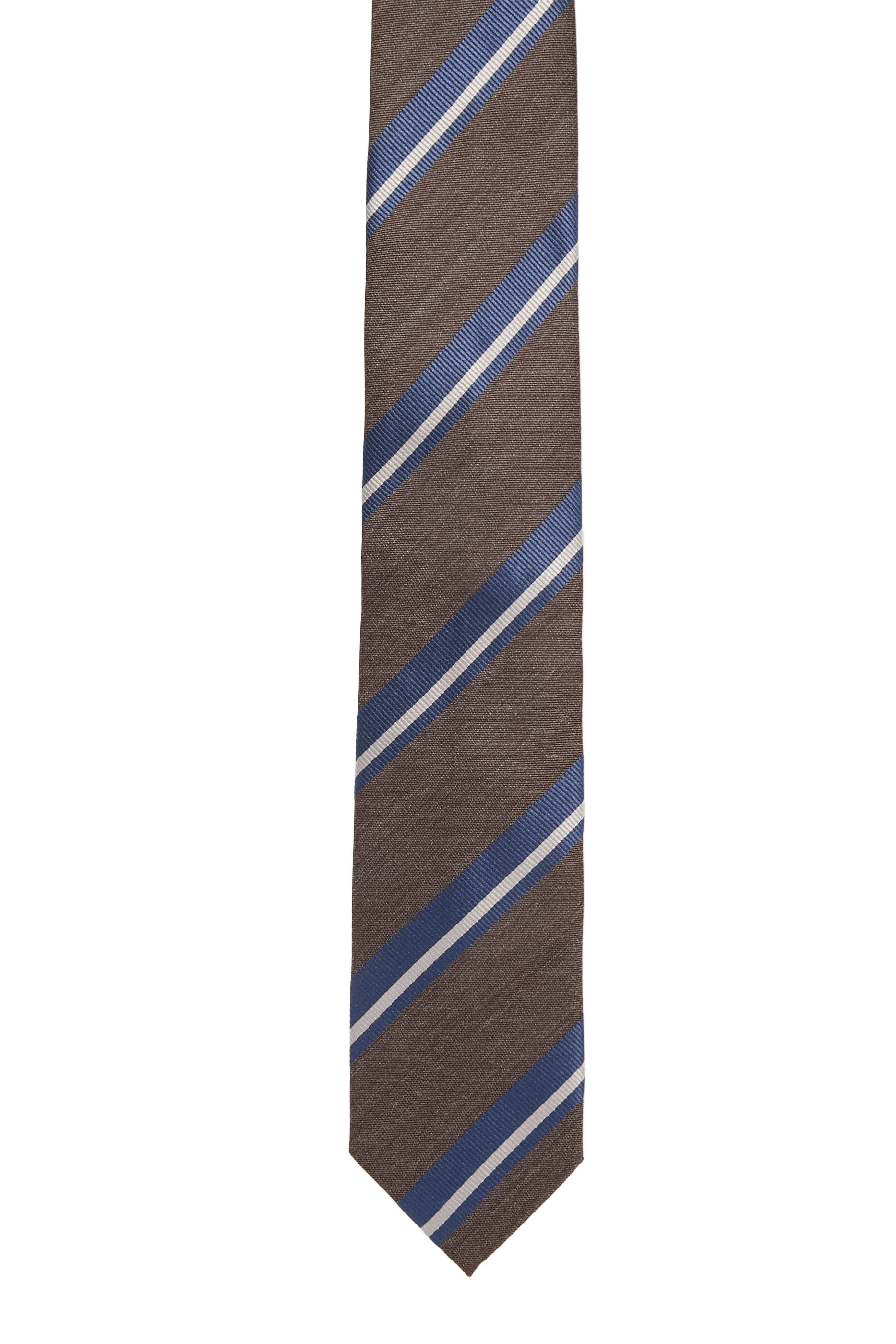 Striped Woven Shantung Silk Tie 