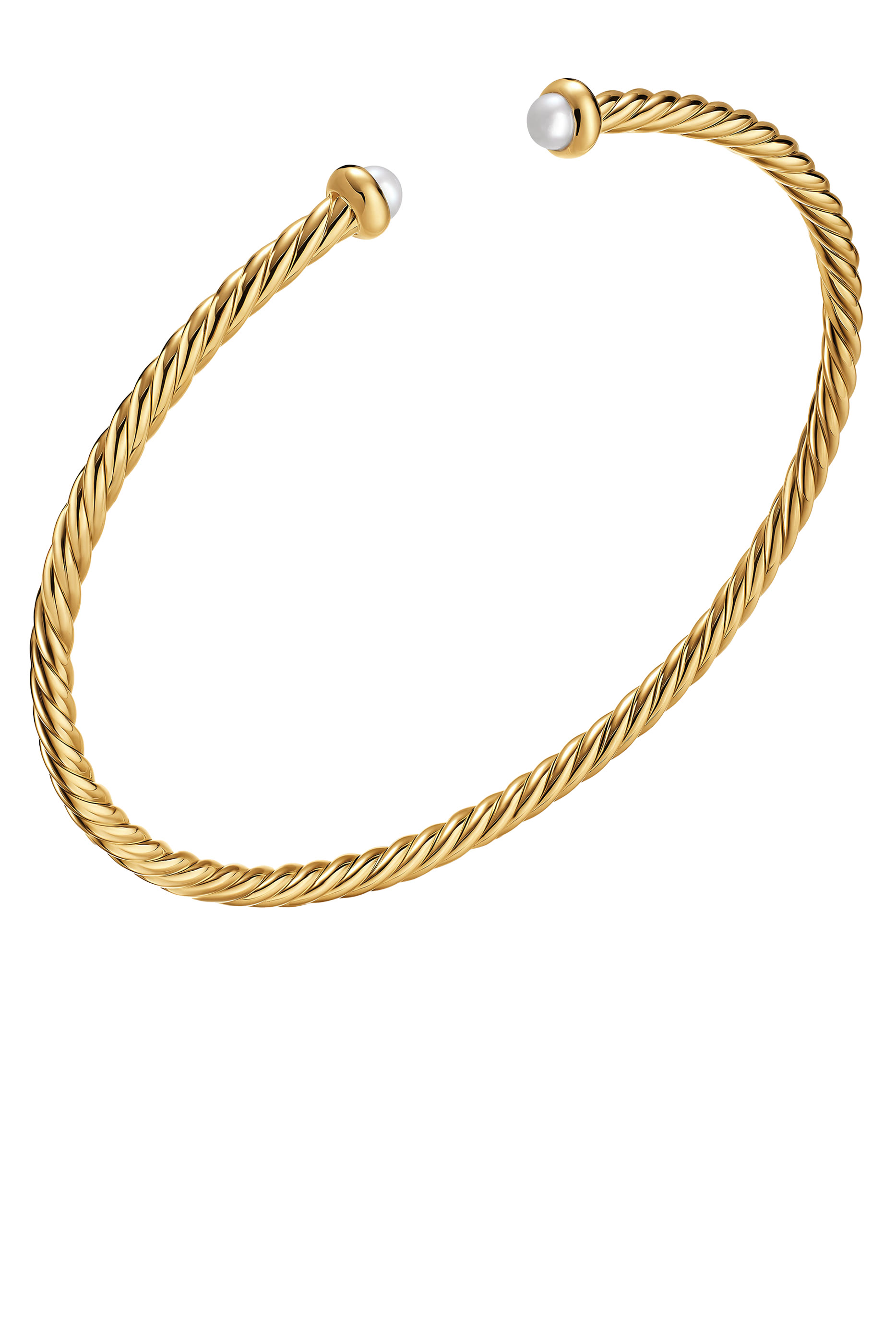 Micro Cablespira® Flex Bracelet, 18k Yellow Gold & Mother of Pearl
