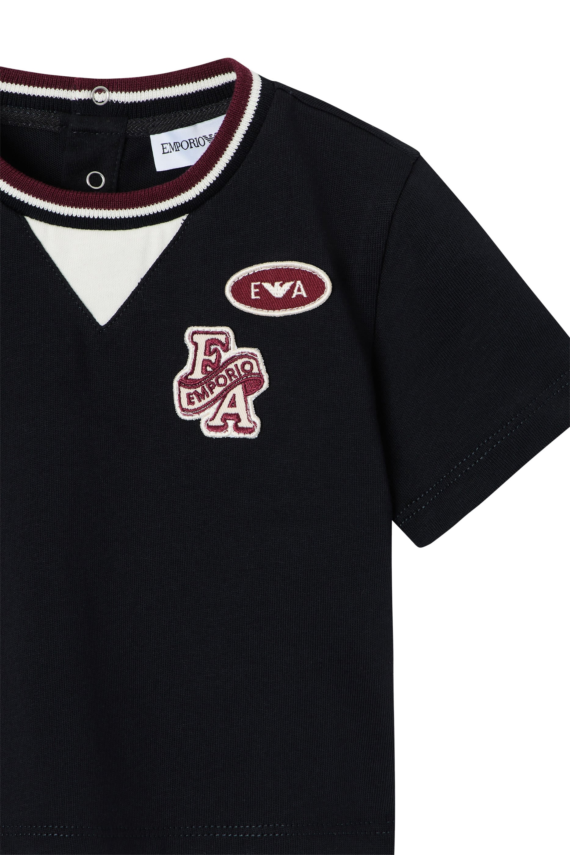 Kids Embroidered Patch Cotton T-shirt