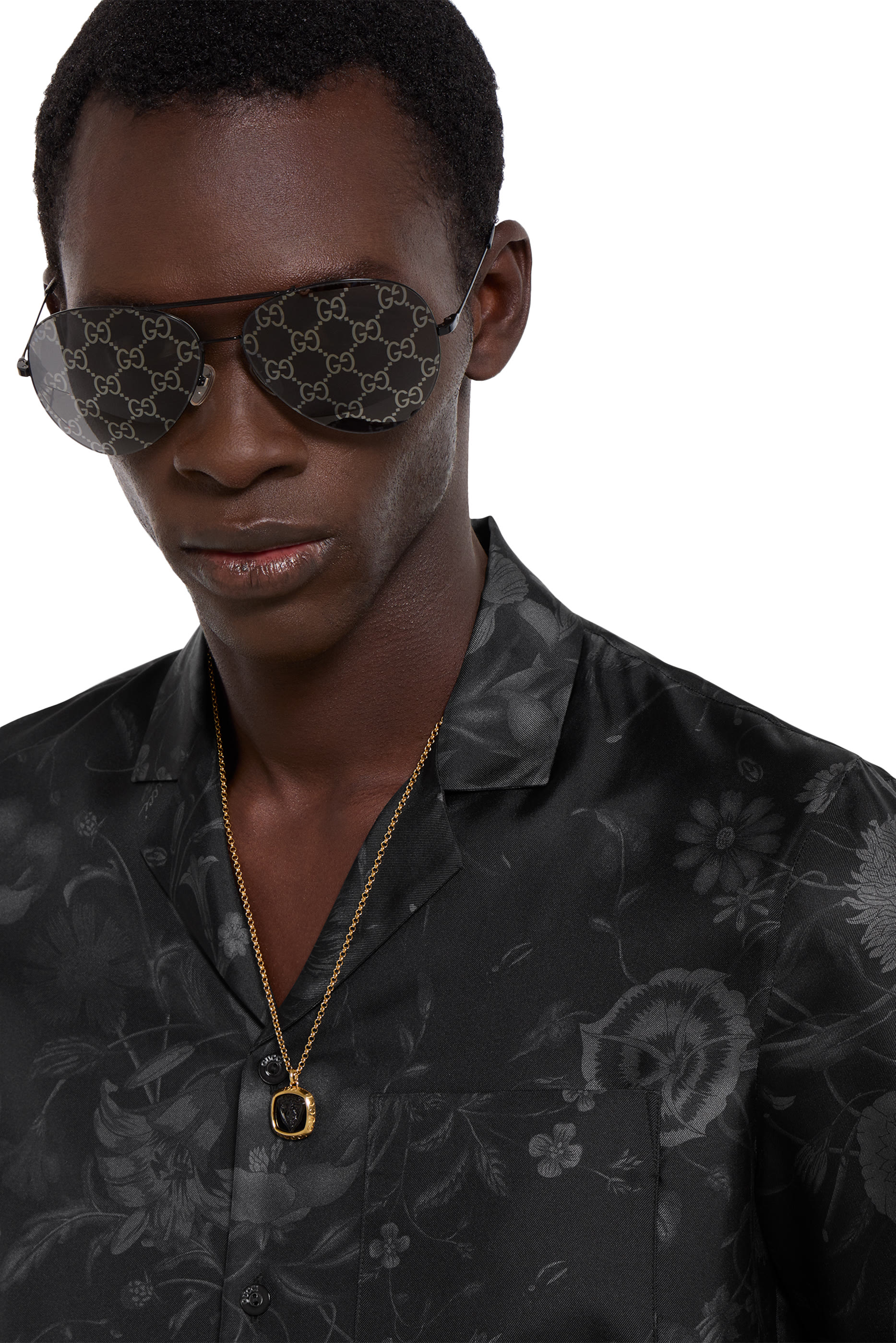 All-Over Flora Print Bowling Shirt