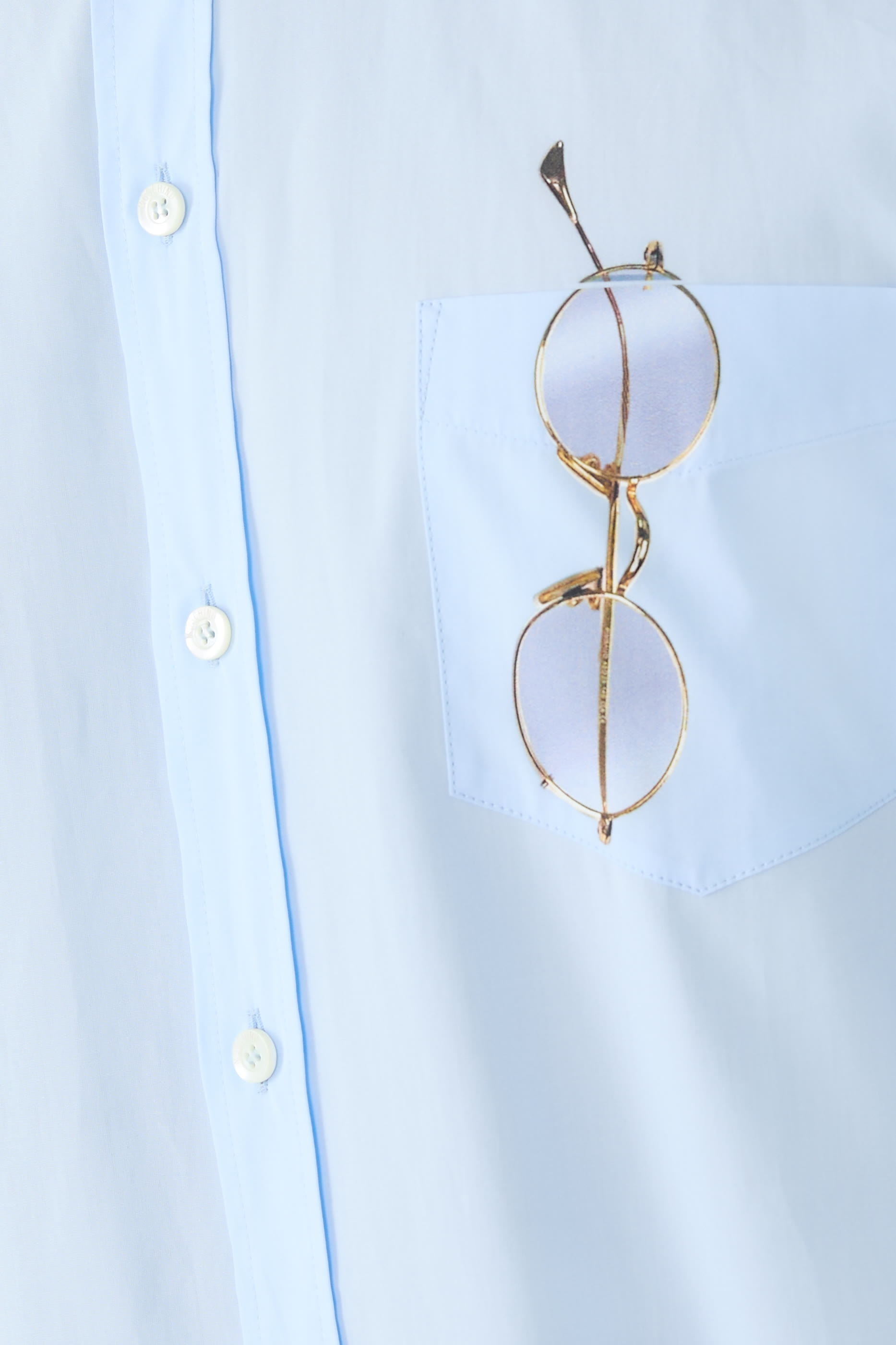  Printed Stretch Cotton Poplin Shirt