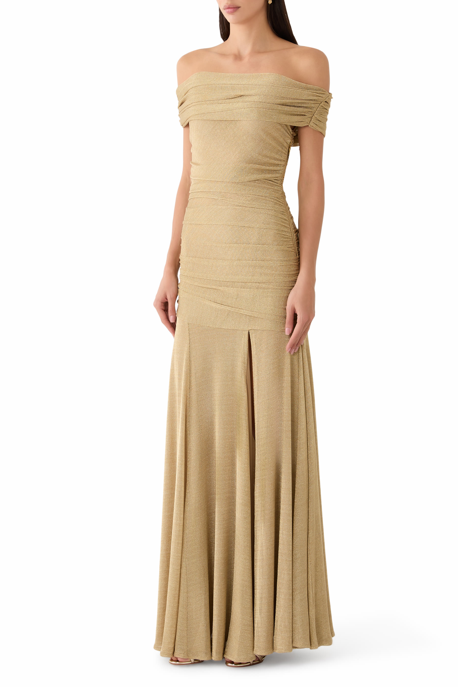 Dakar Off-Shoulder Sheer Maxi Dress