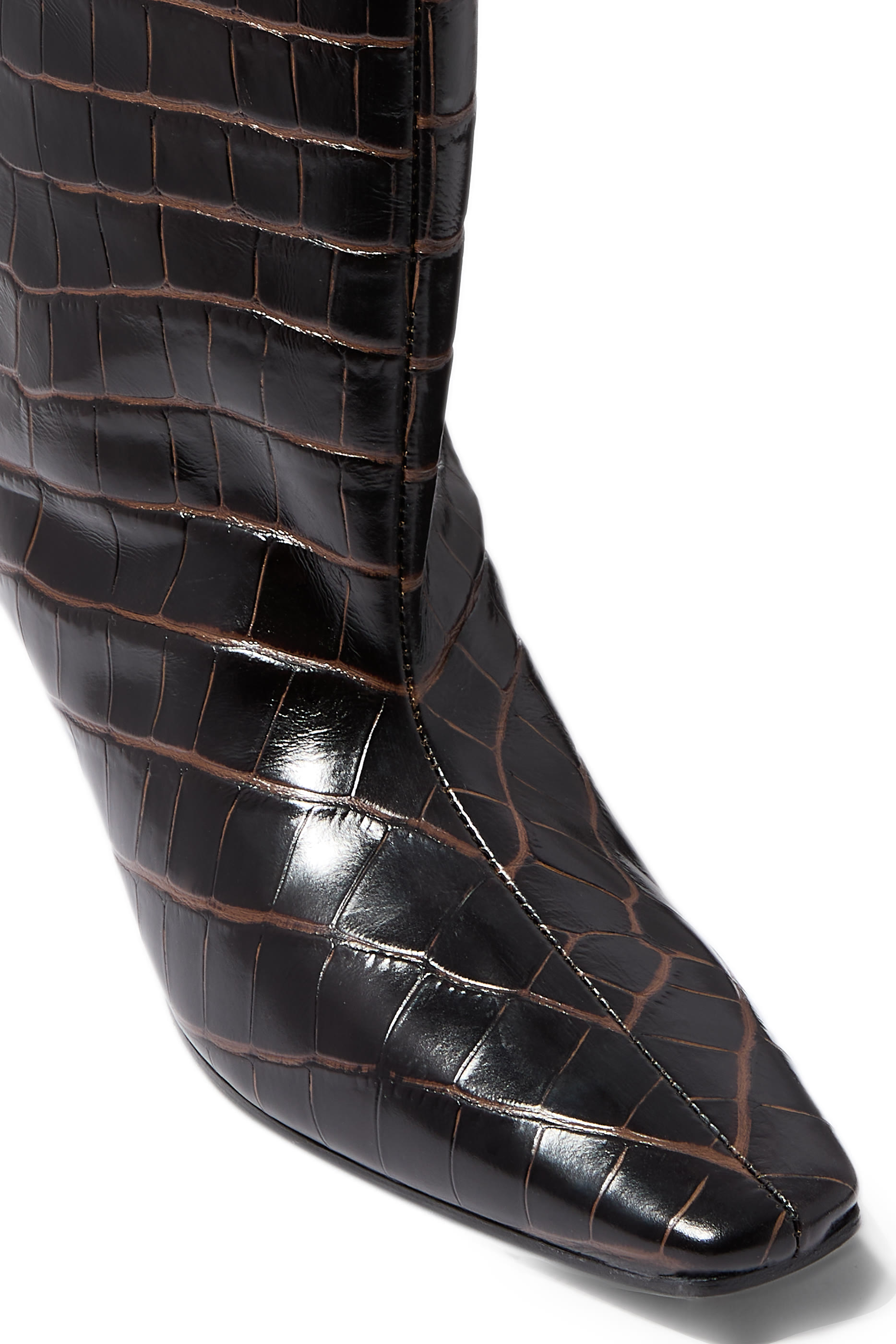 Croco-Embossed Wide Shaft Boots 50