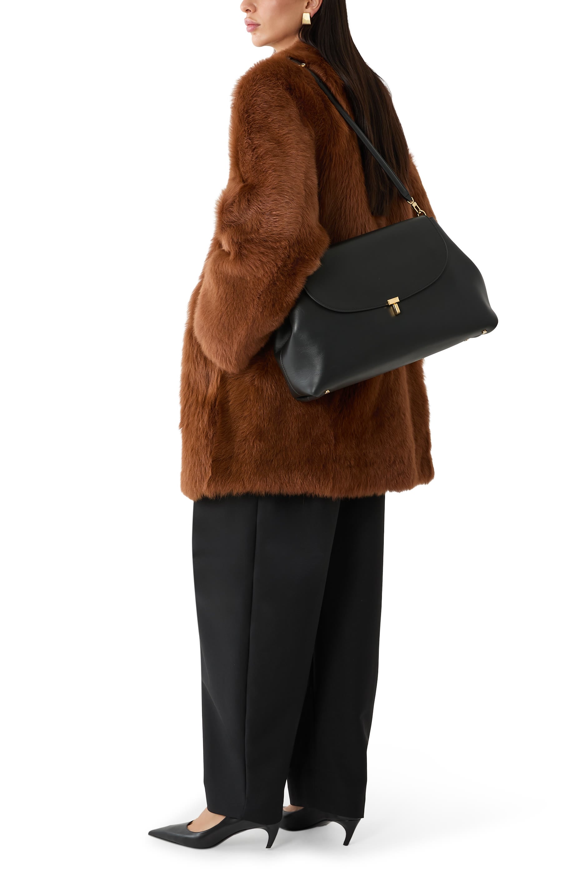 T-Lock Leather Satchel