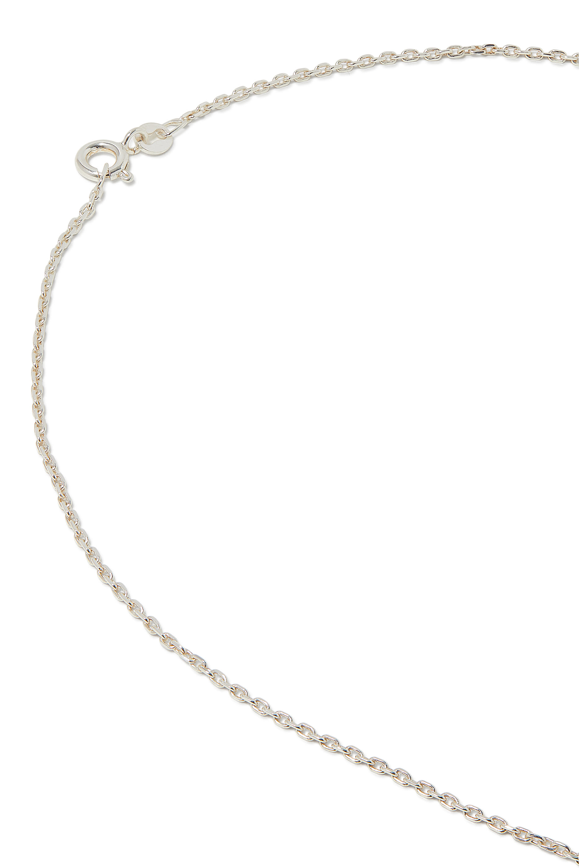 Shiny Long Letter Faa Pendant, Sterling Silver & Enamel