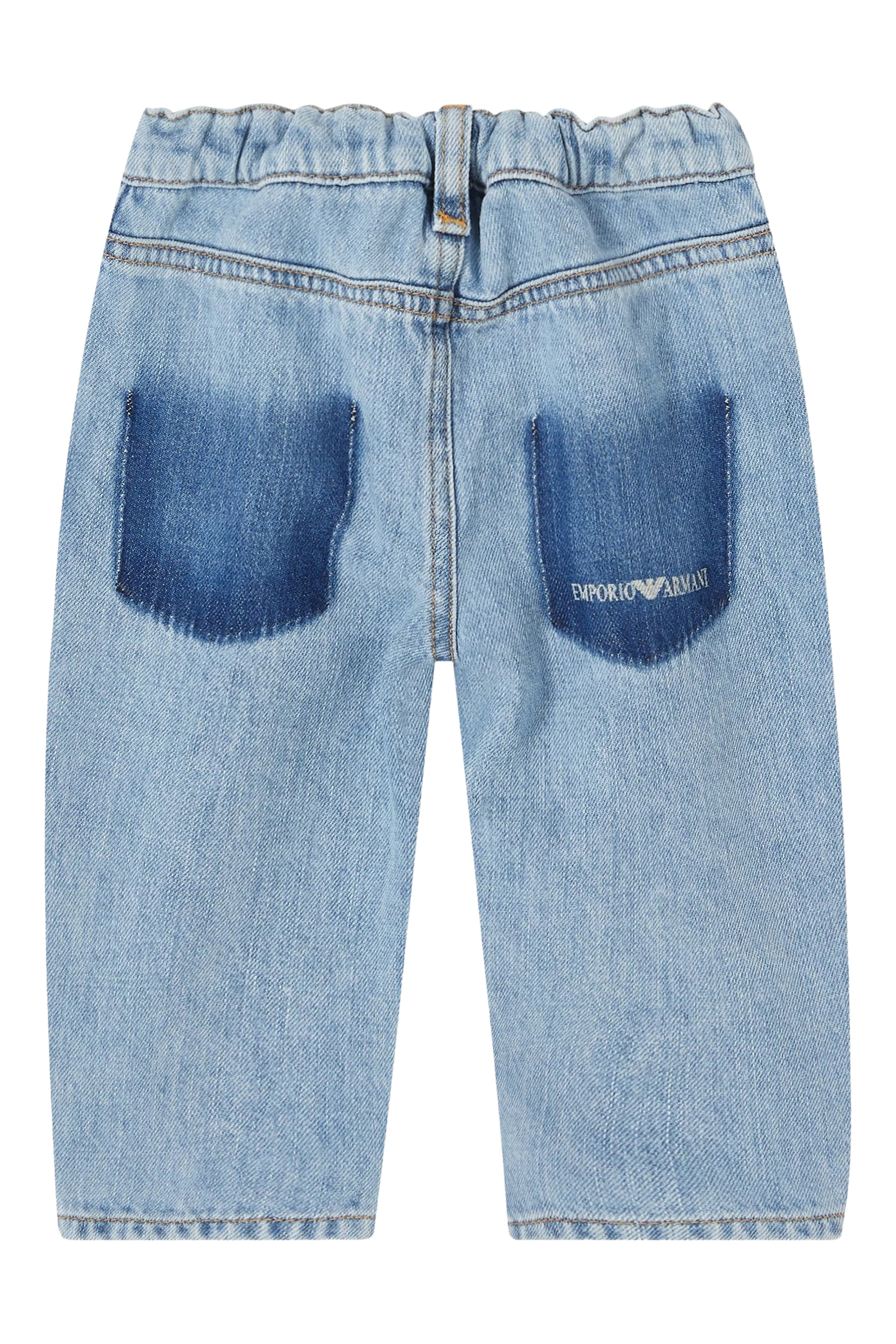 Kids Contrasted Back Pocket-Detail Pants