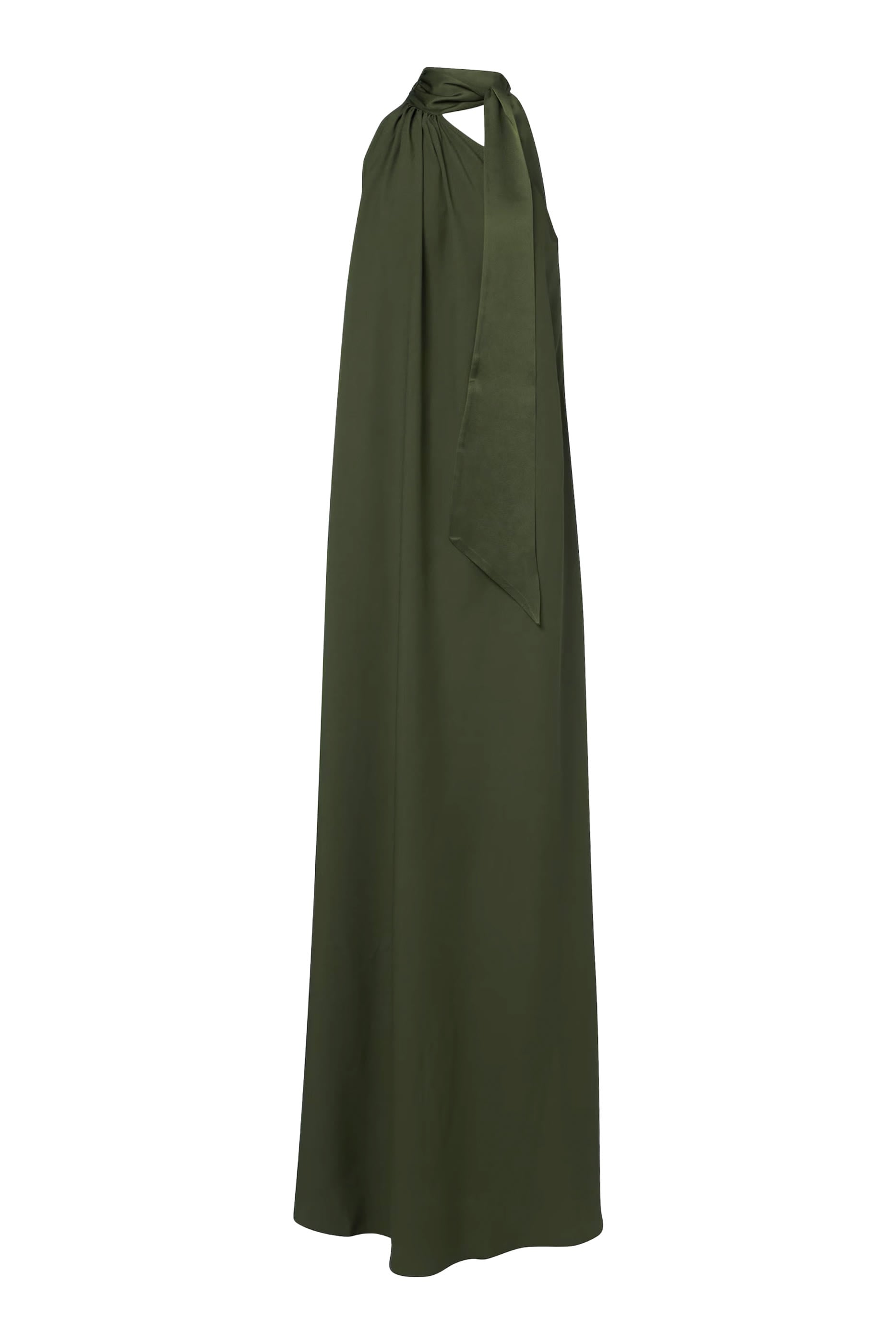 Astor Scarf-Detail One-Shoulder Gown